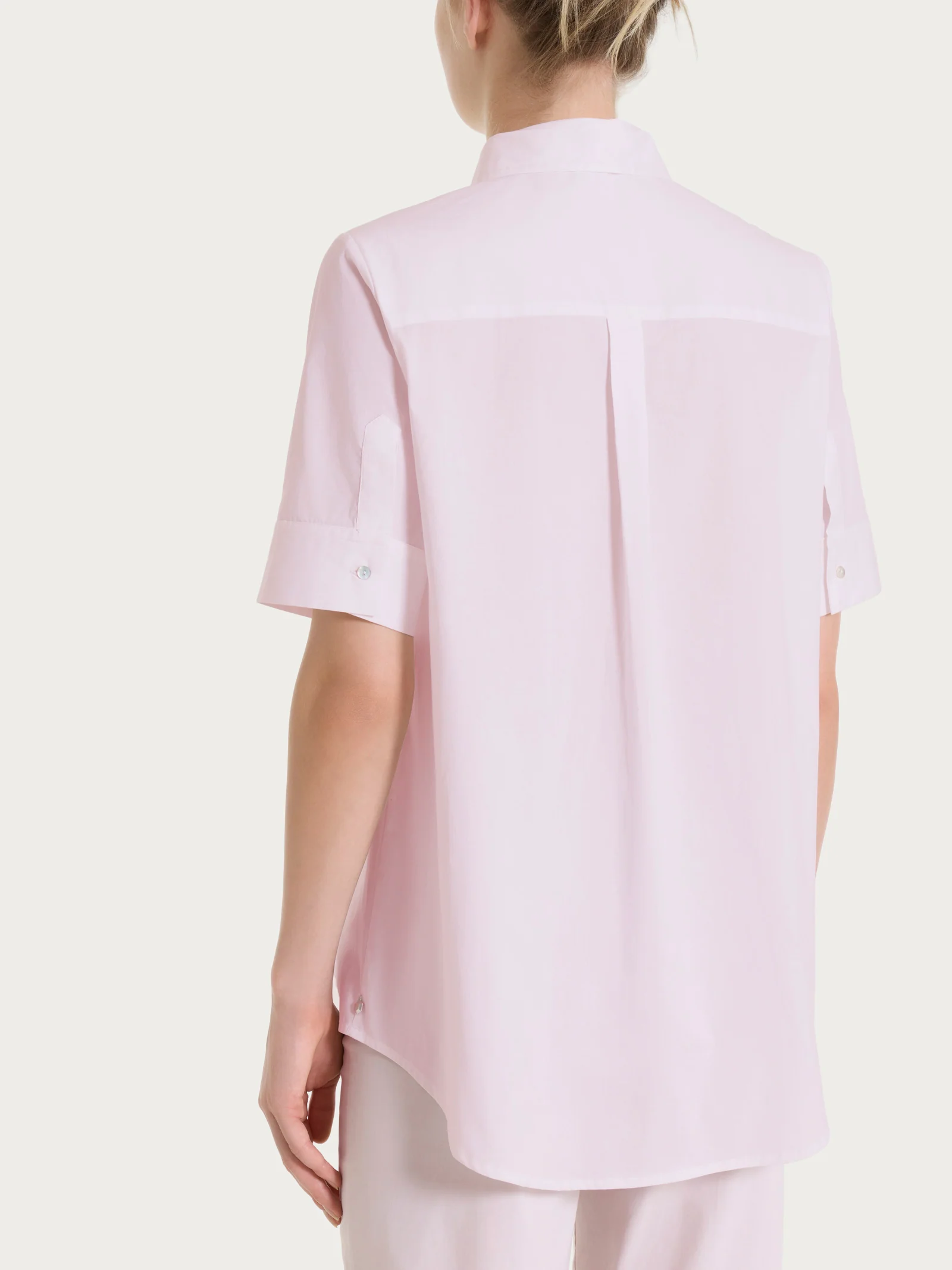 Camicia con collo a serafino in Poplin di cotone - Pale Lilac - Image 2