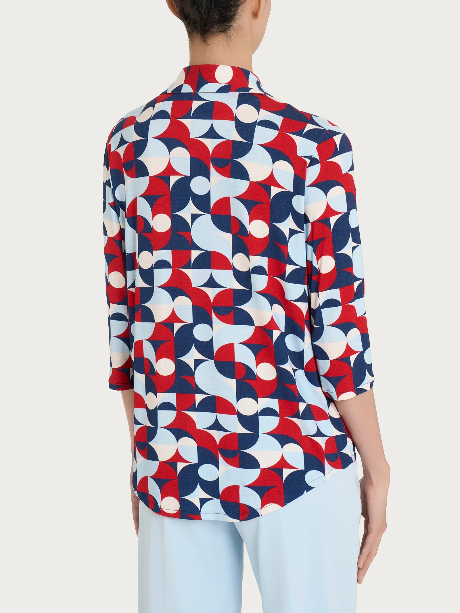Camicia con geometric pattern in Viscosa Summer - Fant. Skyway - Image 2