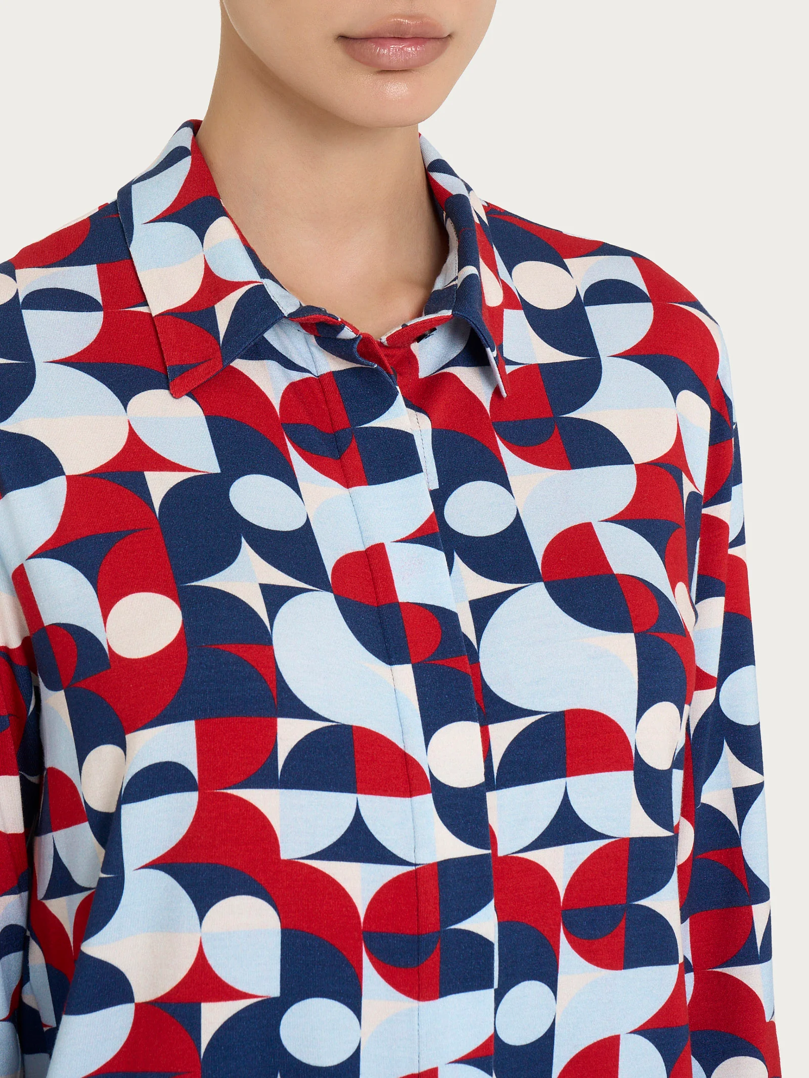 Camicia con geometric pattern in Viscosa Summer - Fant. Skyway - Image 3