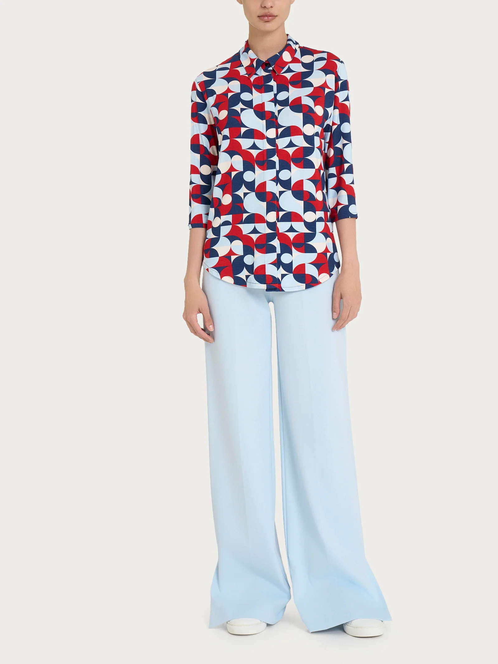 Camicia con geometric pattern in Viscosa Summer - Fant. Skyway - Image 4