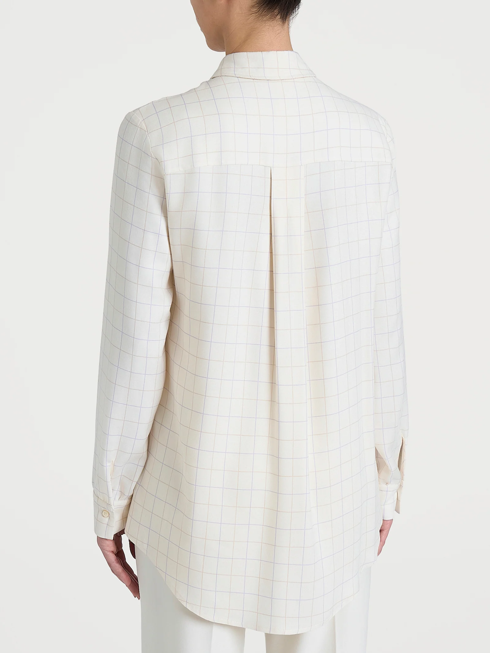 Camicia con macro check bicolor in Winter EcoSeta - Fant.Avorio - Image 2