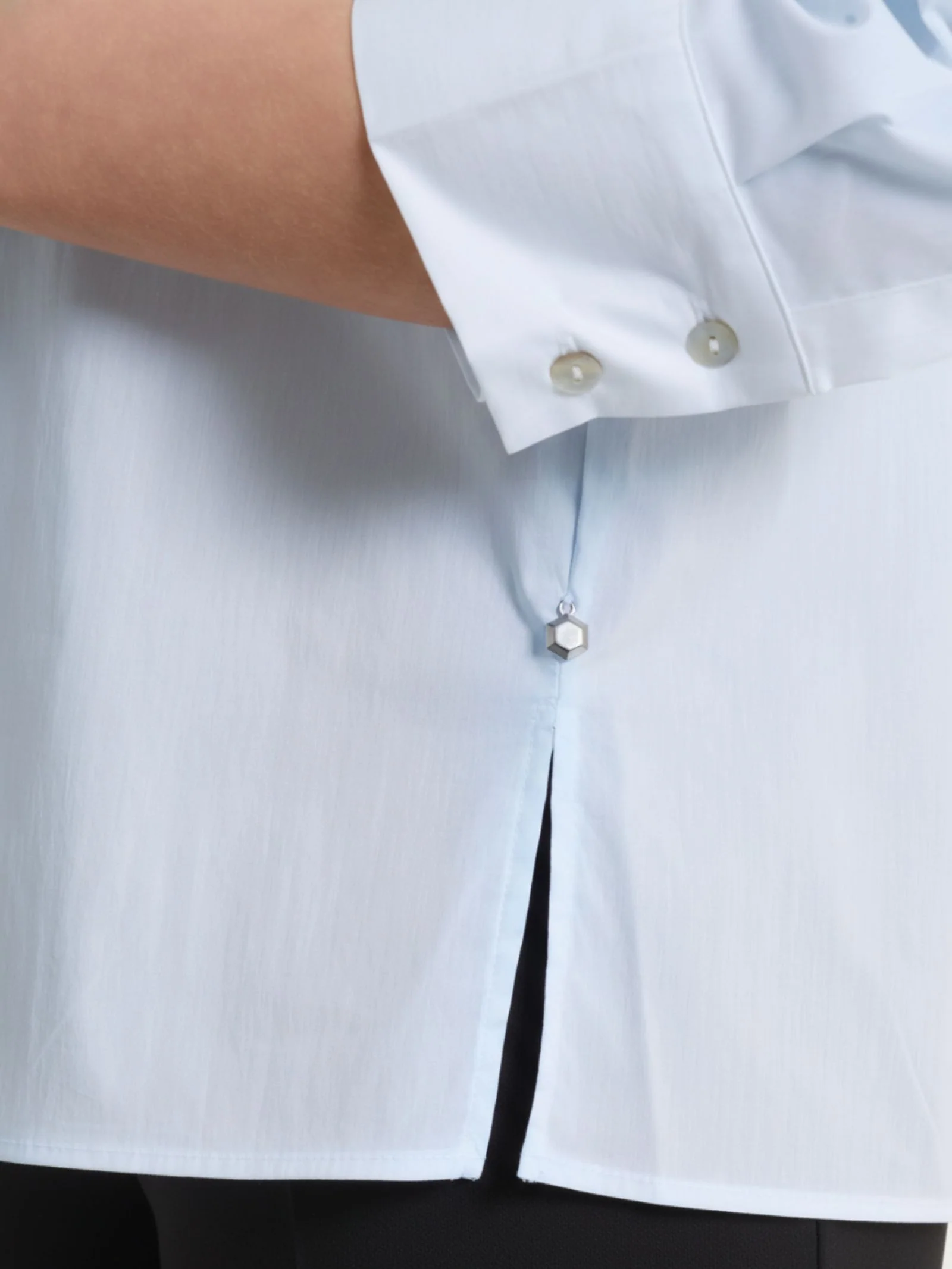 Camicia con manica 3/4 in Poplin di cotone - Skyway - Image 3