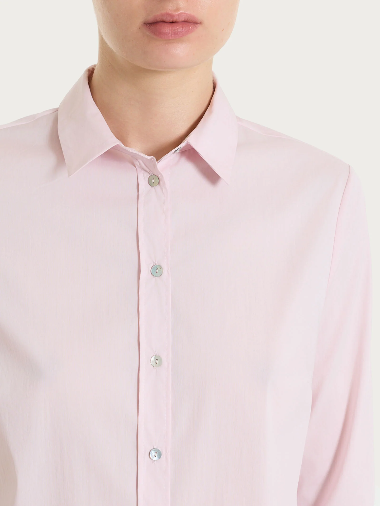 Camicia con manica 3/4 in Poplin di cotone - Pale Lilac - Image 3