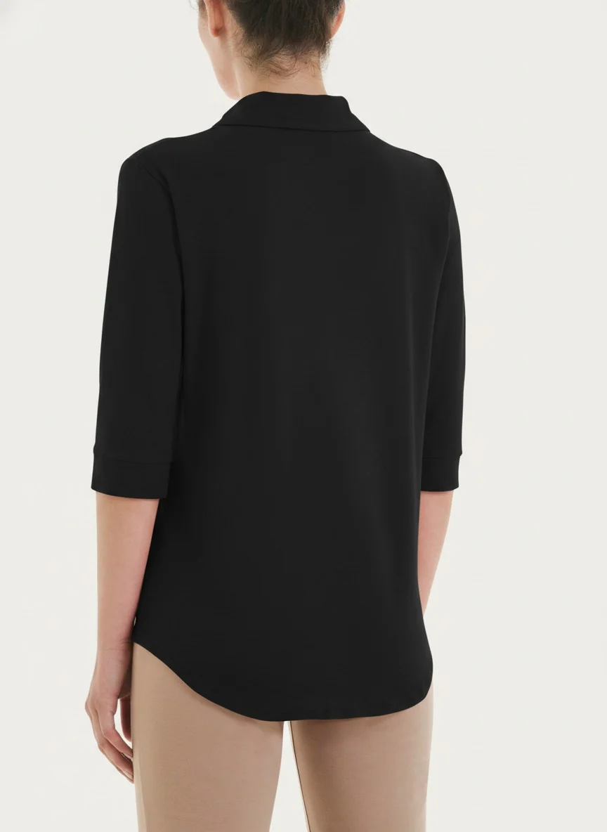 Camicia con manica 3/4 in Ultralight - Nero - Image 2