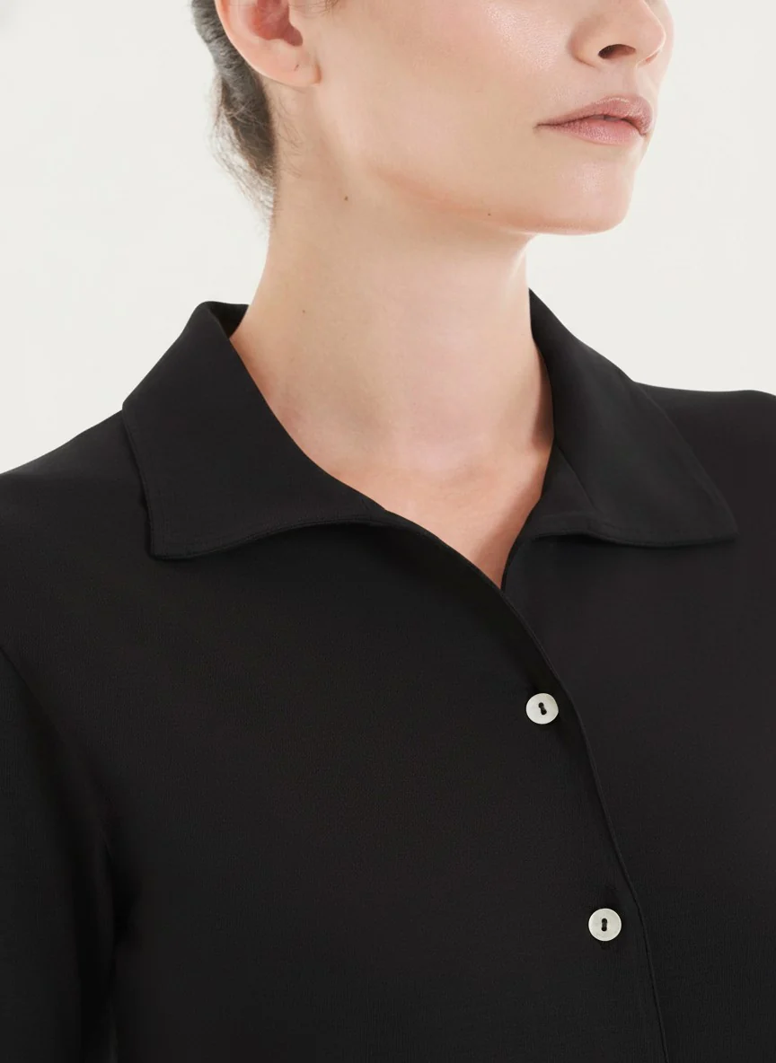 Camicia con manica 3/4 in Ultralight - Nero - Image 3