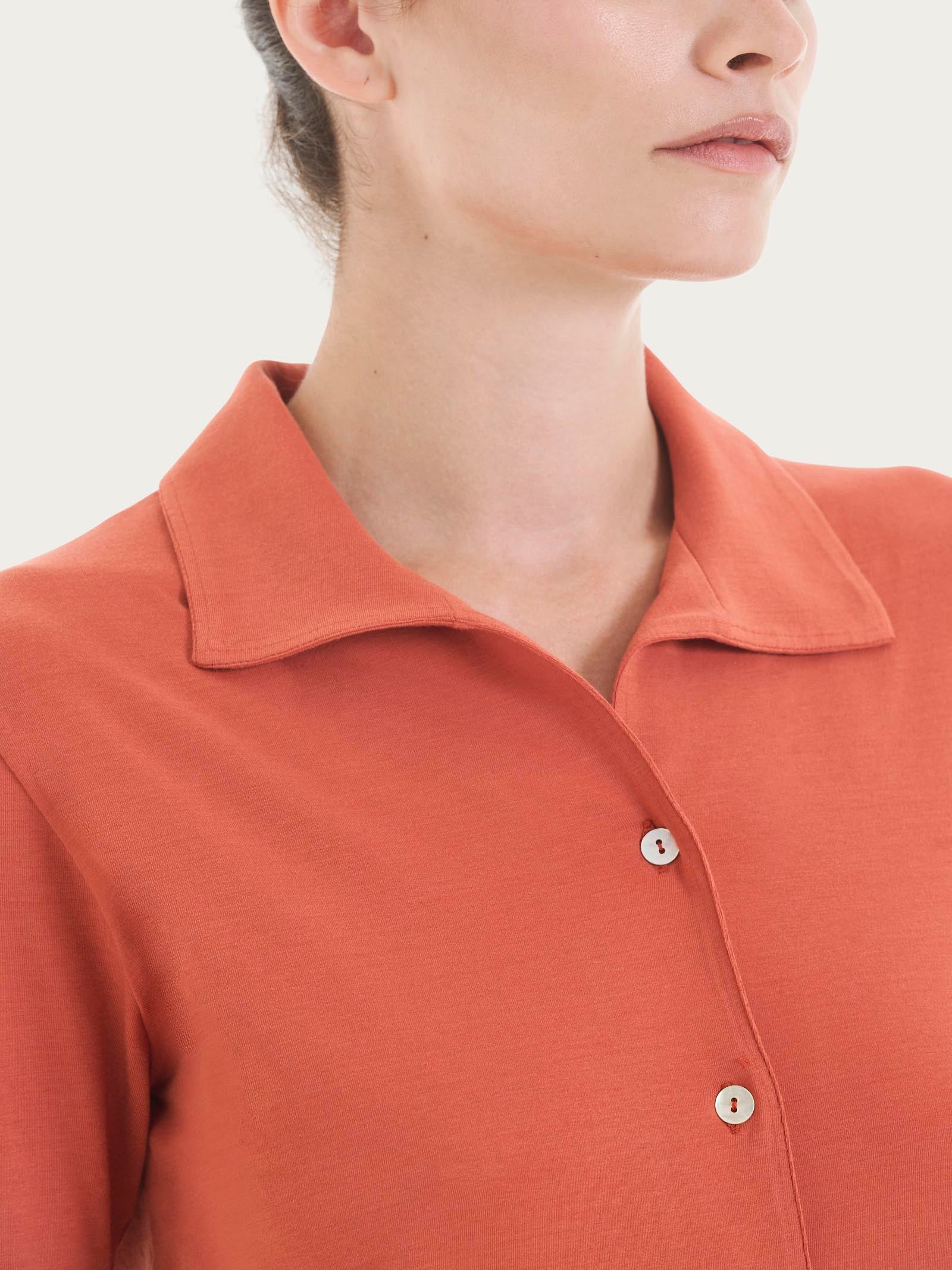 Camicia con manica 3/4 in Ultralight - Burnt Brick - Image 4