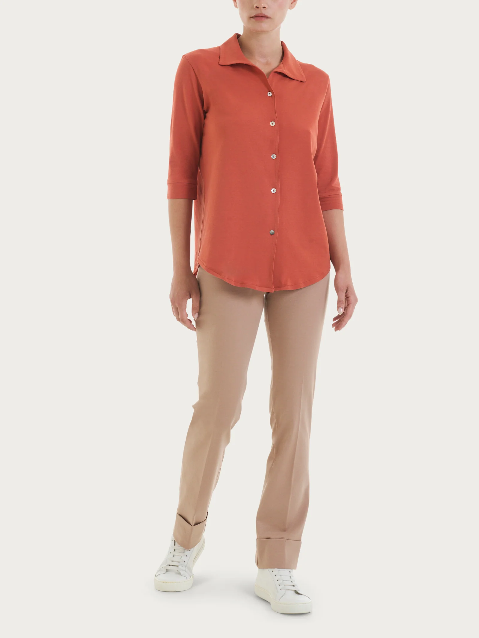 Camicia con manica 3/4 in Ultralight - Burnt Brick - Image 5