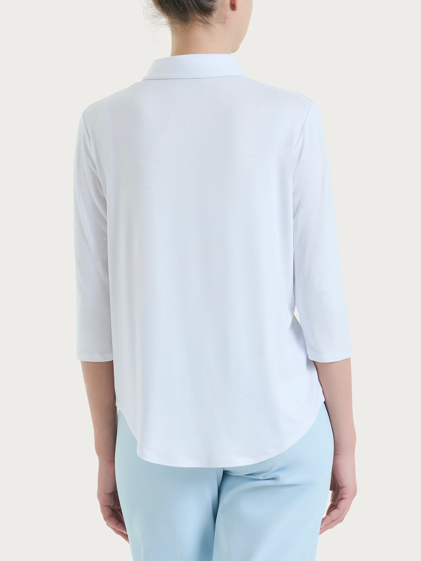 Camicia con manica 3/4 in Viscosa Summer - Bianco - Image 2