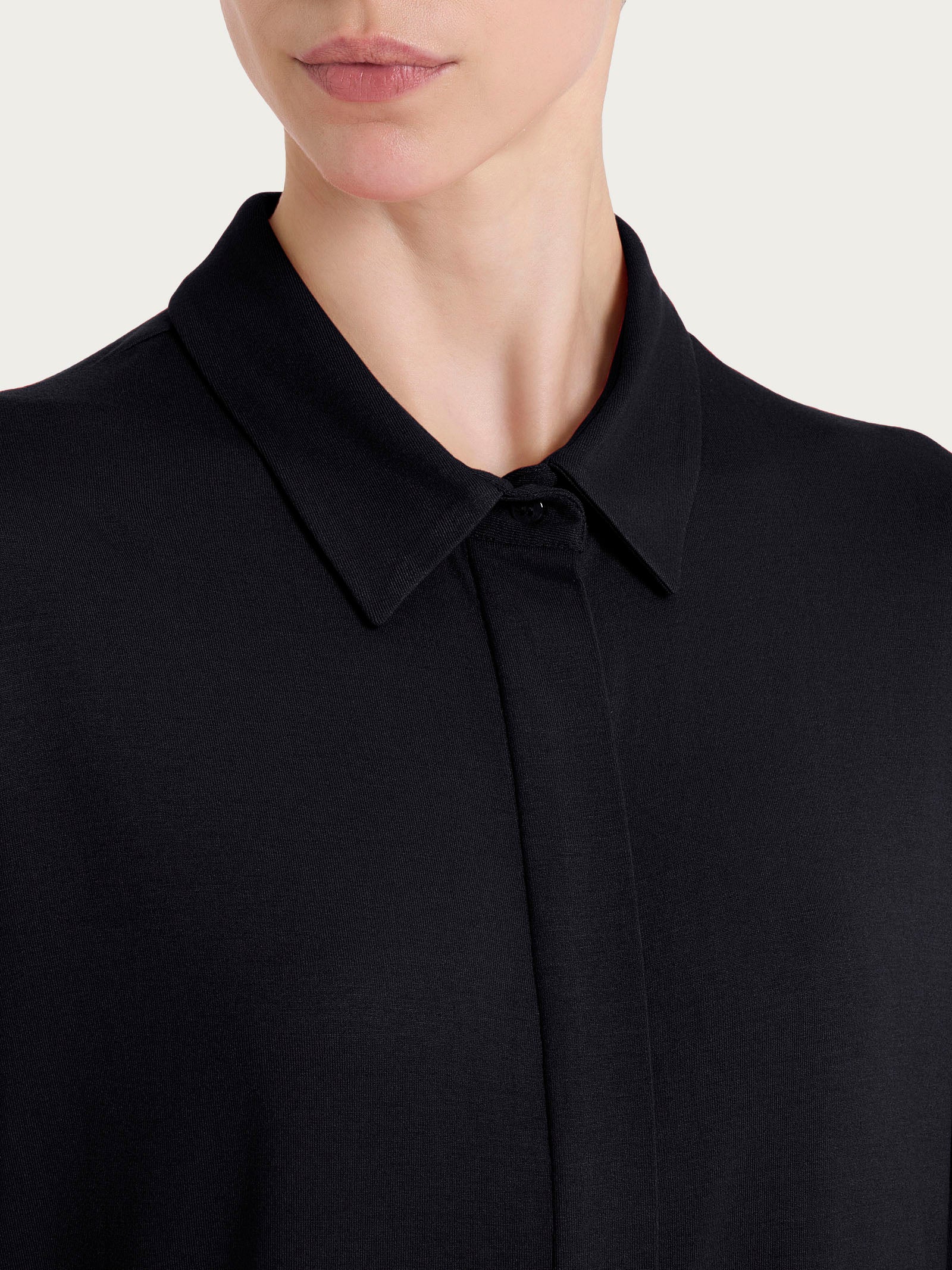 Camicia con manica 3/4 in Viscosa Summer - Nero - Image 3