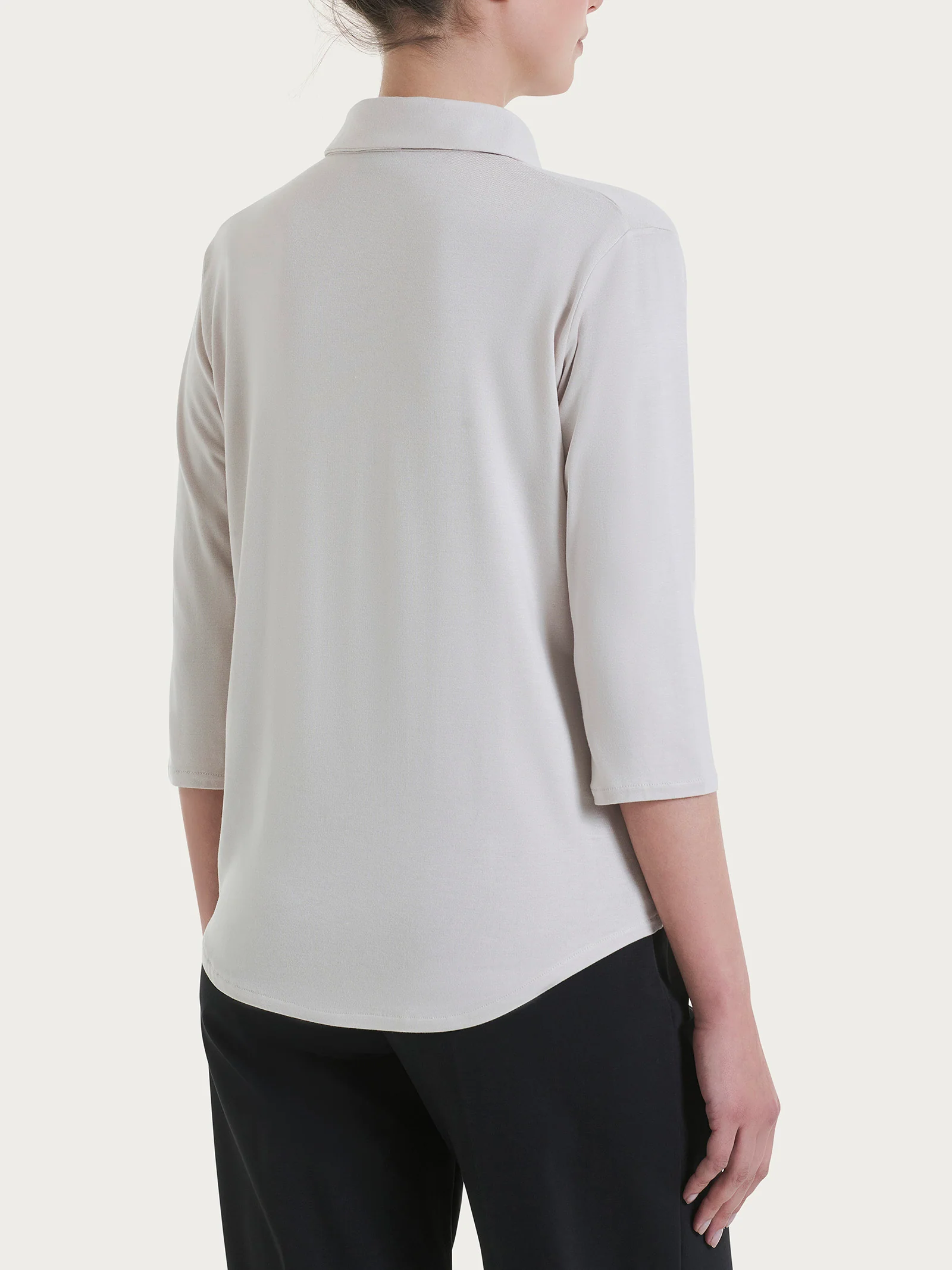 Camicia con manica 3/4 in Viscosa Summer - Champignon - Image 2