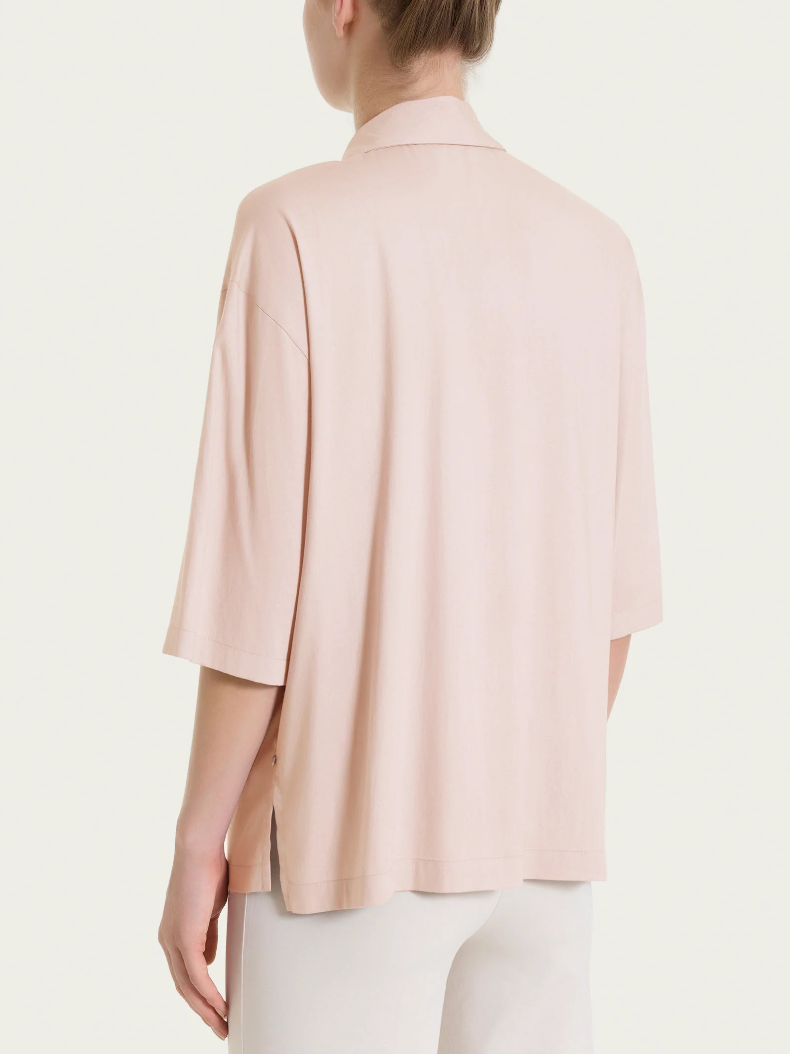 Camicia con manica 3/4 in Voile Stretch - Cameo Rose - Image 2