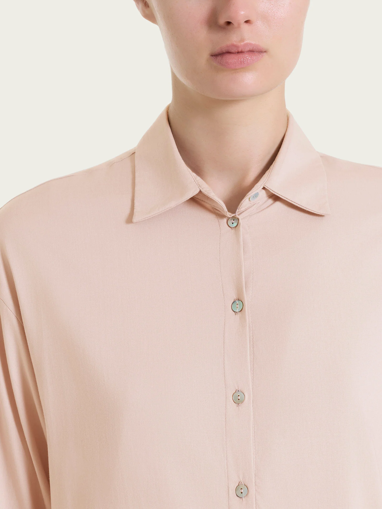Camicia con manica 3/4 in Voile Stretch - Cameo Rose - Image 3