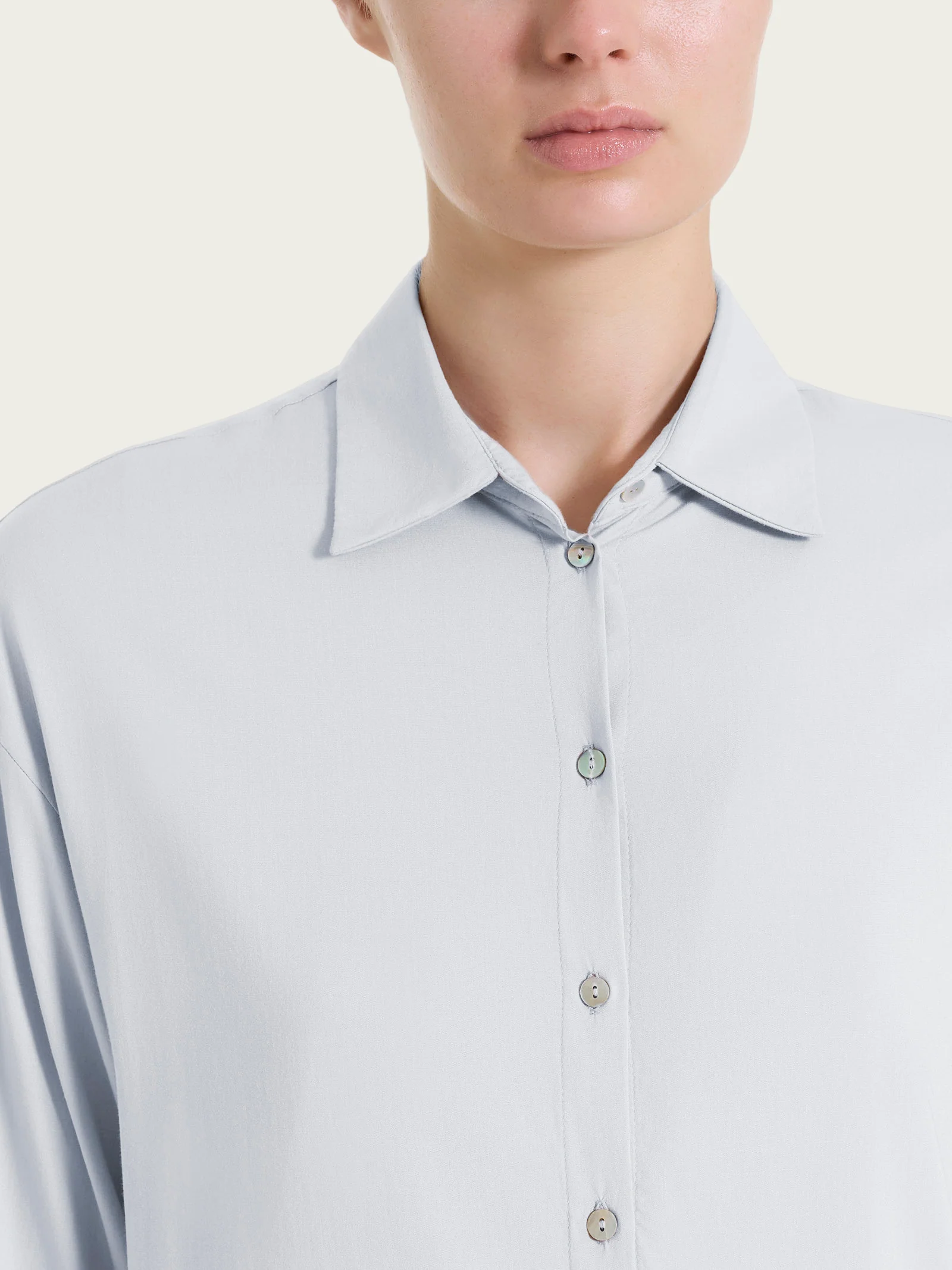 Camicia con manica 3/4 in Voile Stretch - Lilac Hint - Image 3