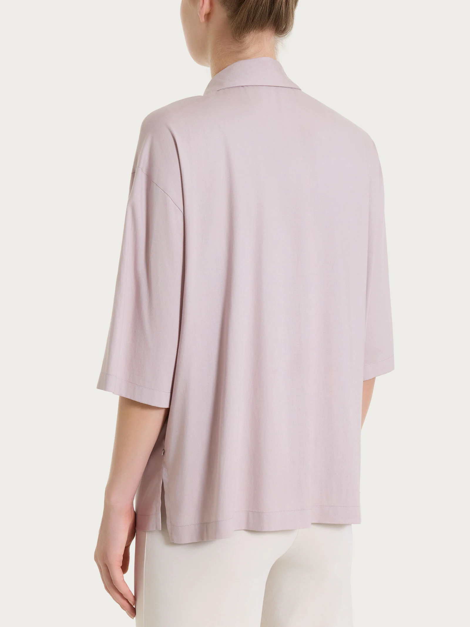 Camicia con manica 3/4 in Voile Stretch - Sphinx - Image 2