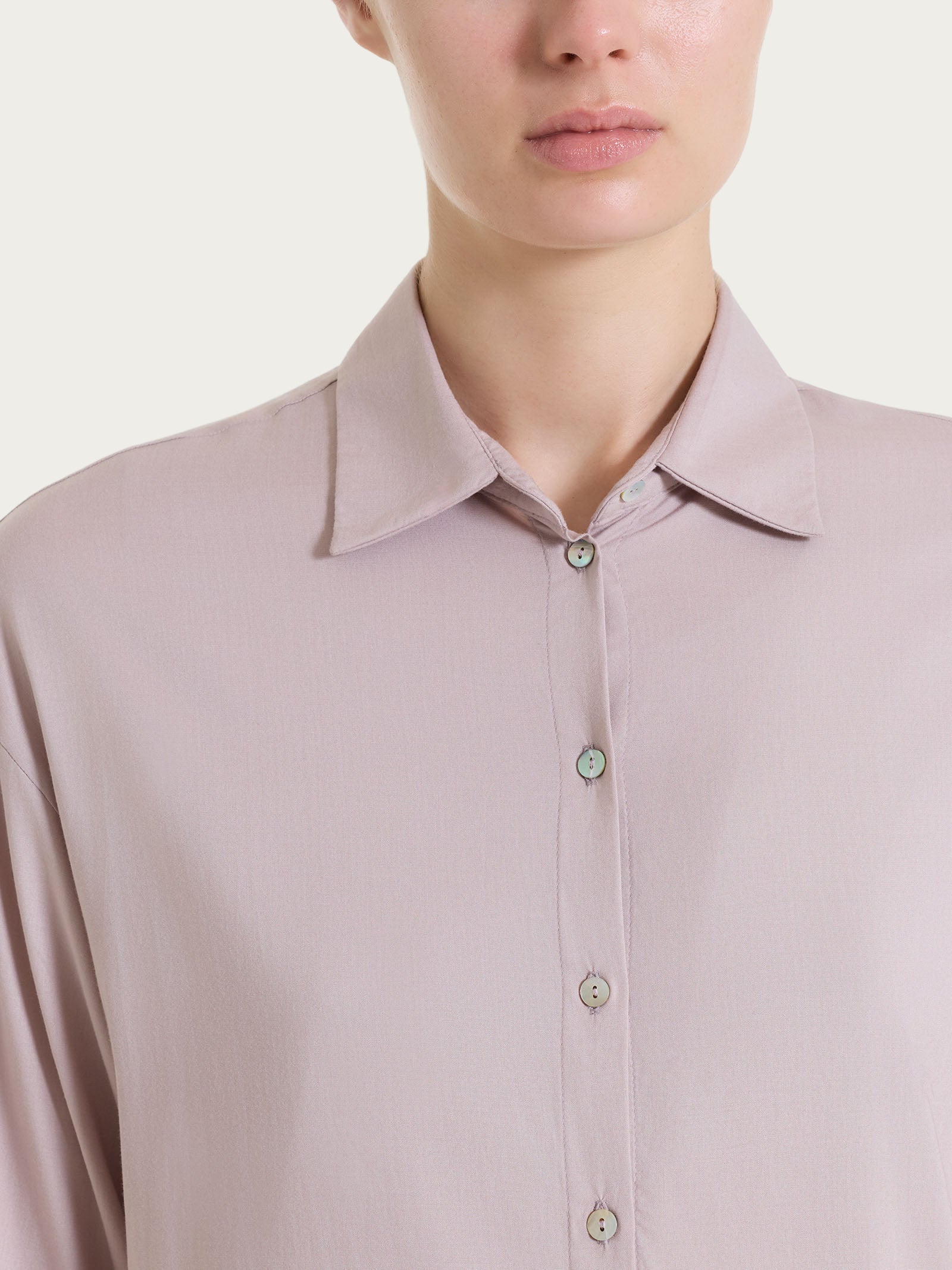 Camicia con manica 3/4 in Voile Stretch - Sphinx - Image 3