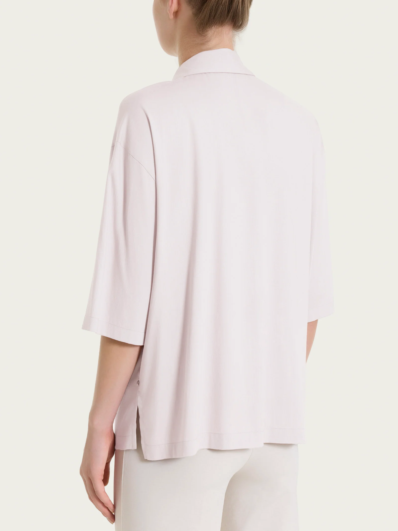 Camicia con manica 3/4 in Voile Stretch - Hushed Violet - Image 2