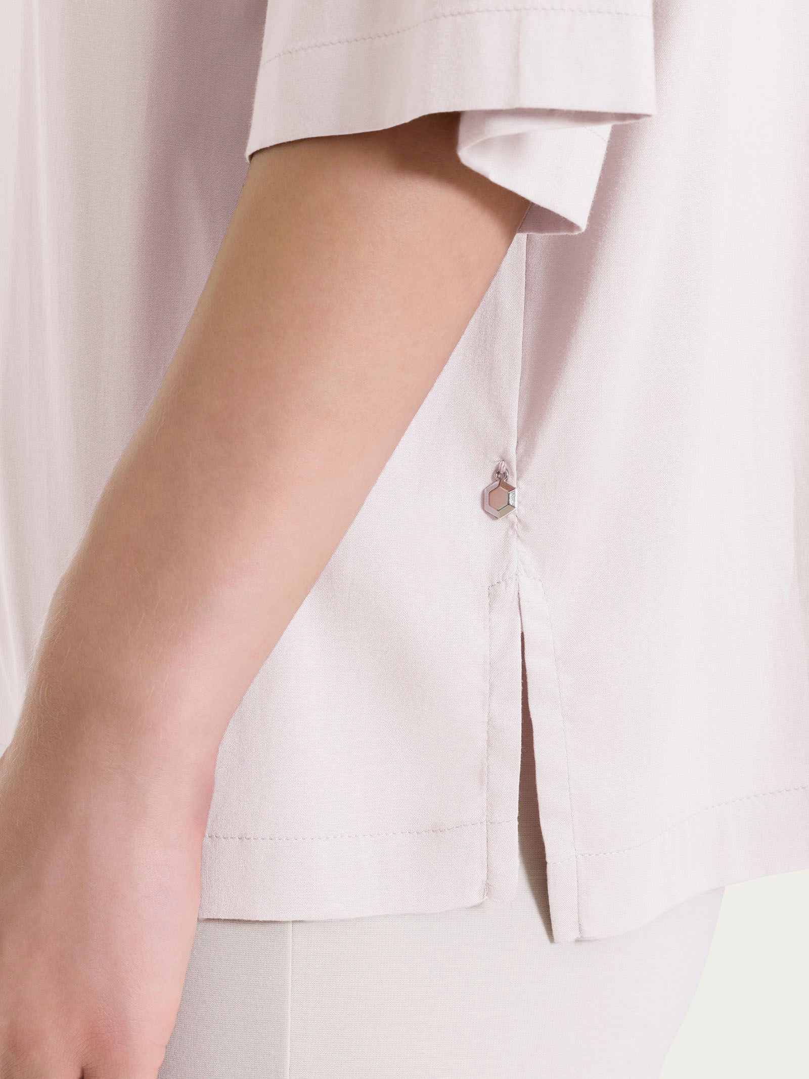 Camicia con manica 3/4 in Voile Stretch - Hushed Violet - Image 4