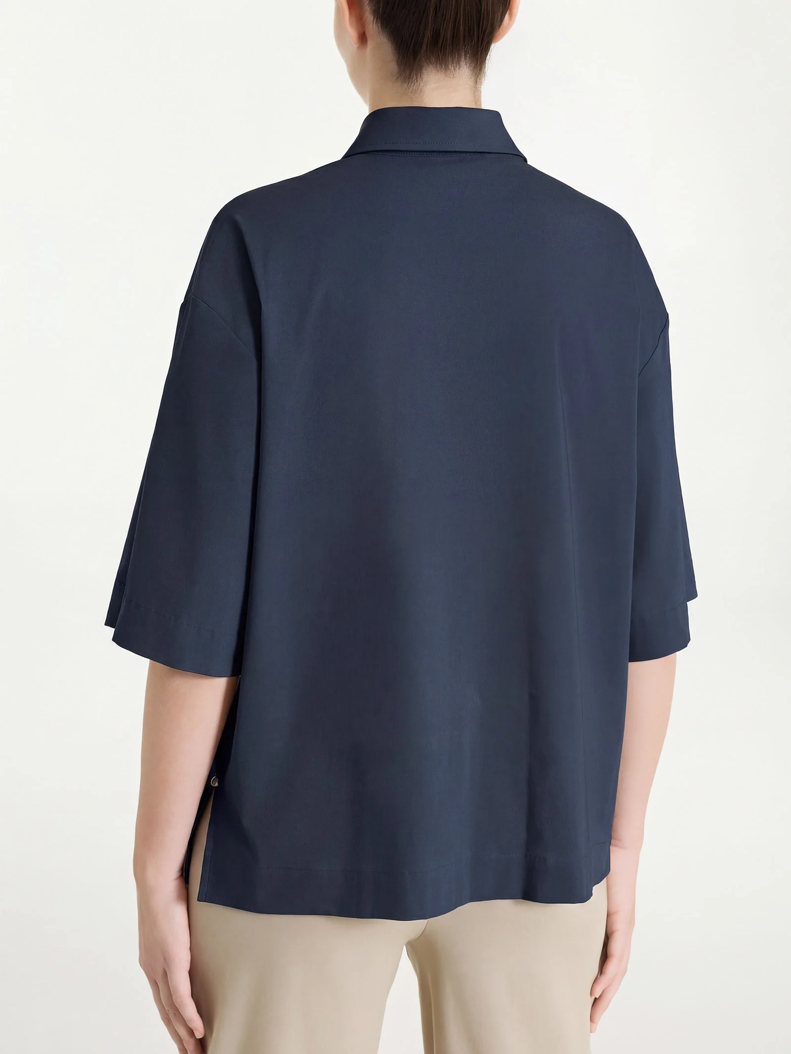 Camicia con manica corta in Super Fresh - Bleu - Image 2