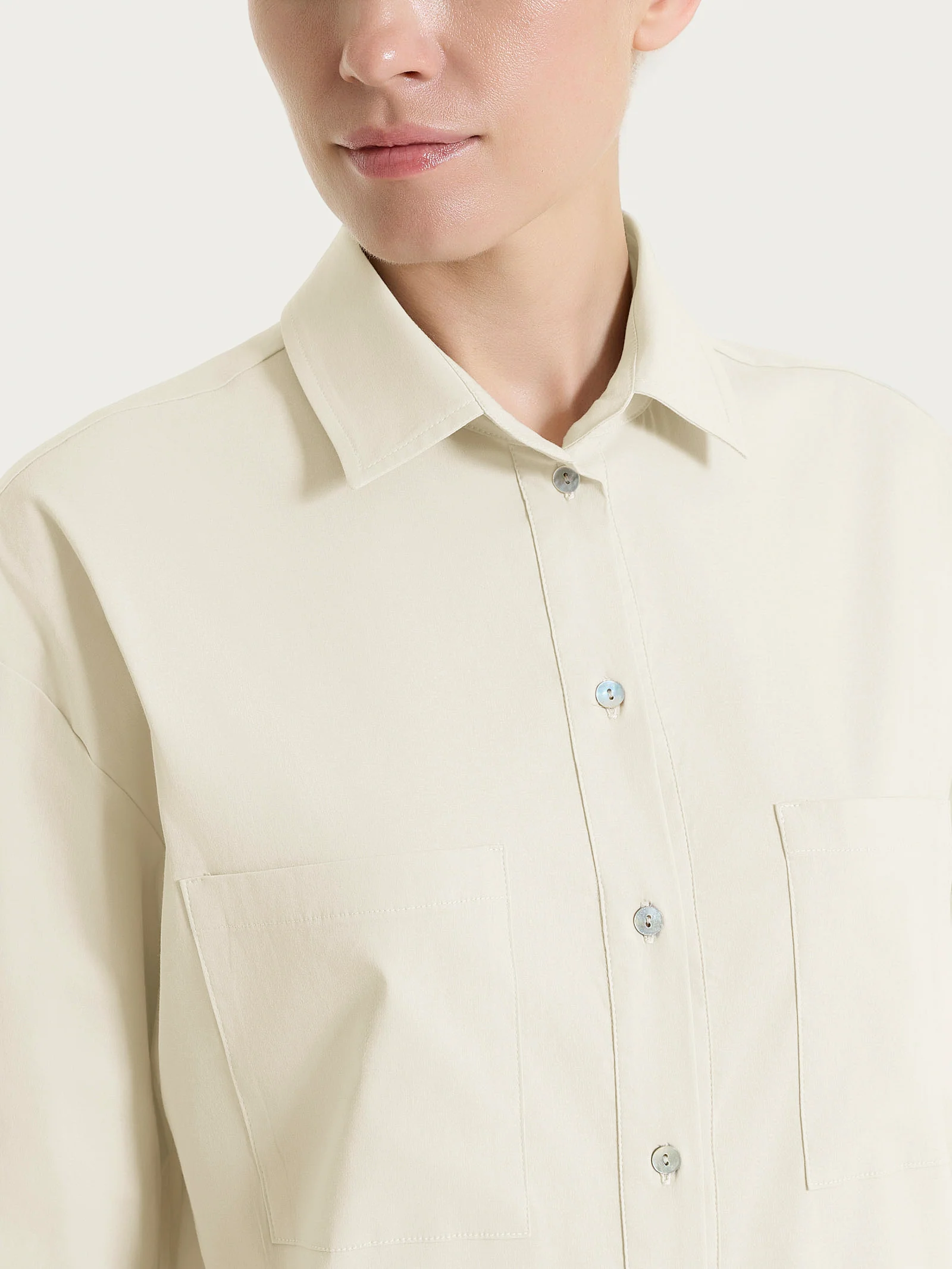 Camicia con manica corta in Super Fresh - Whitecap Gray - Image 3