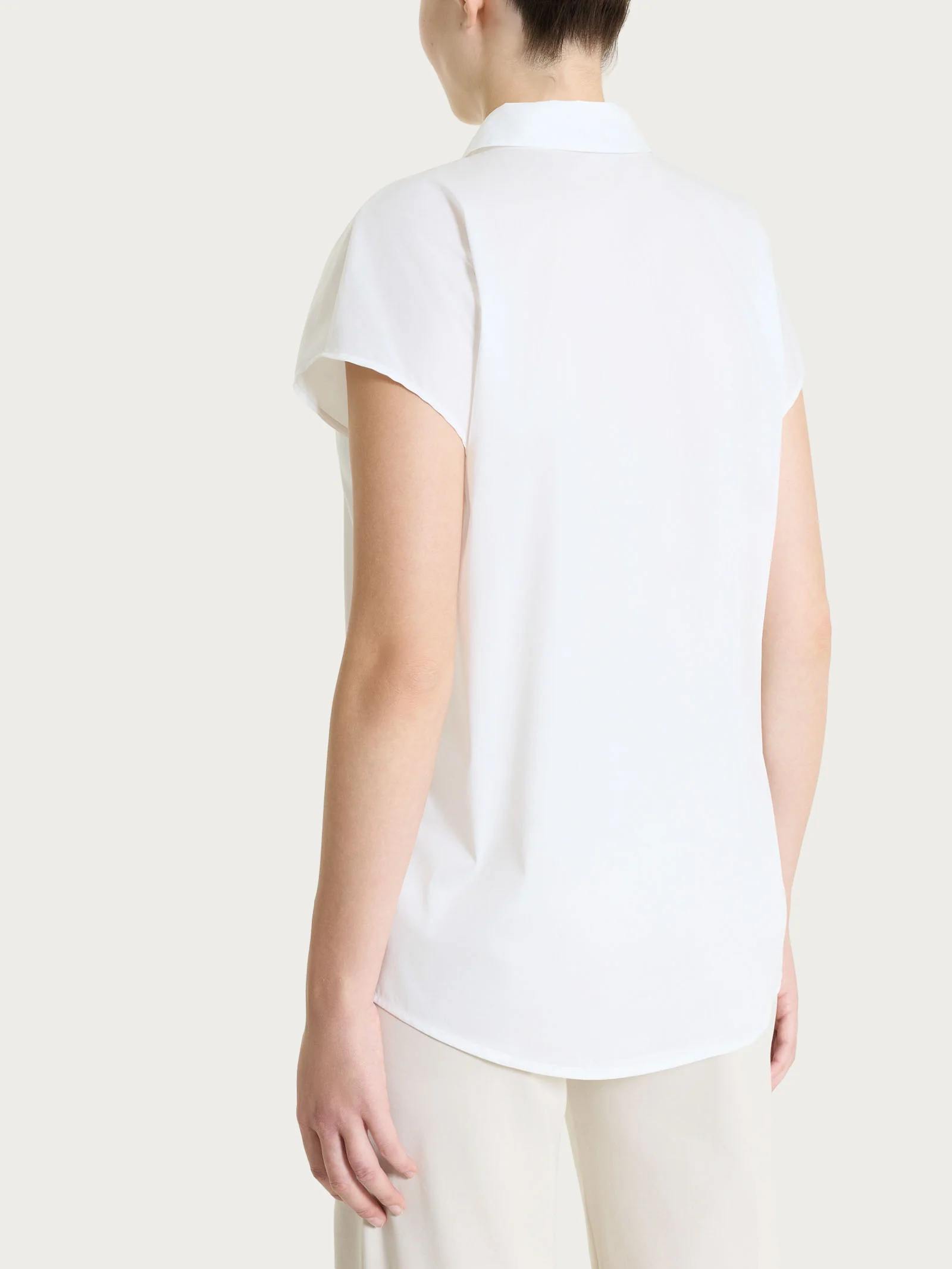 Camicia con manica kimono in Poplin di cotone - Bianco - Image 2