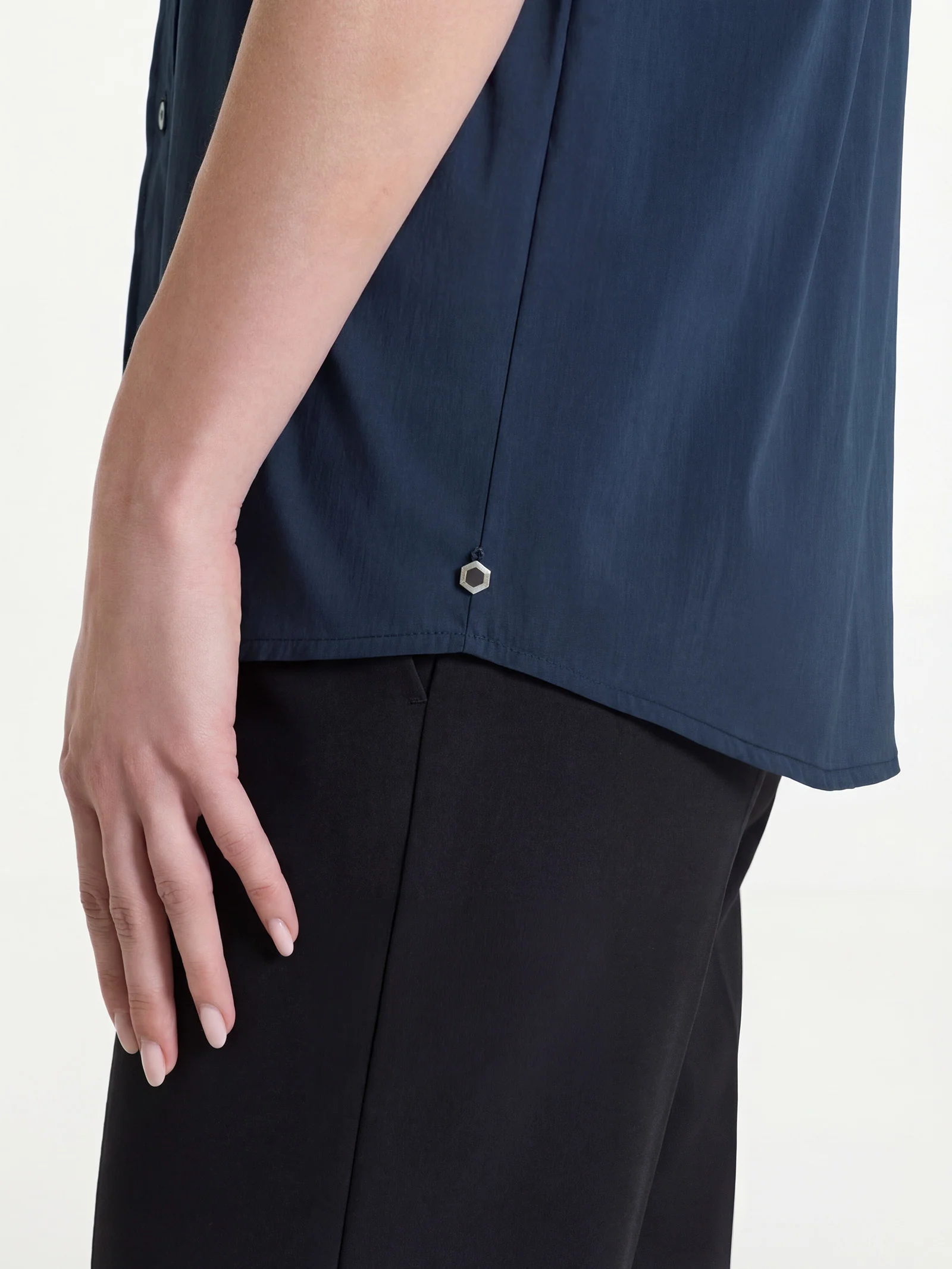Camicia con manica kimono in Poplin di cotone - Bleu - Image 4