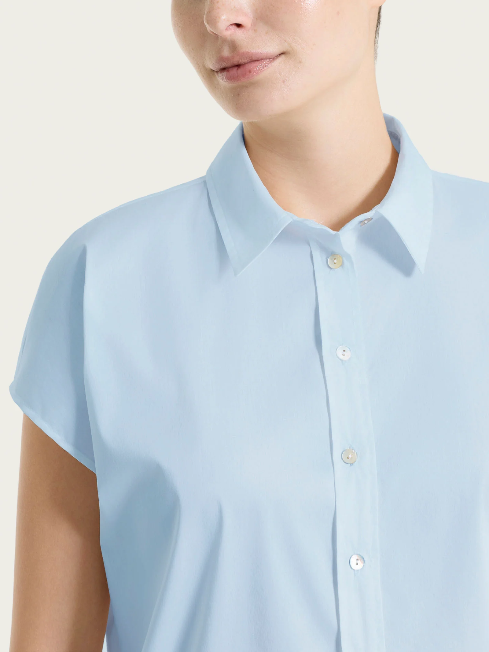 Camicia con manica kimono in Poplin di cotone - Skyway - Image 3