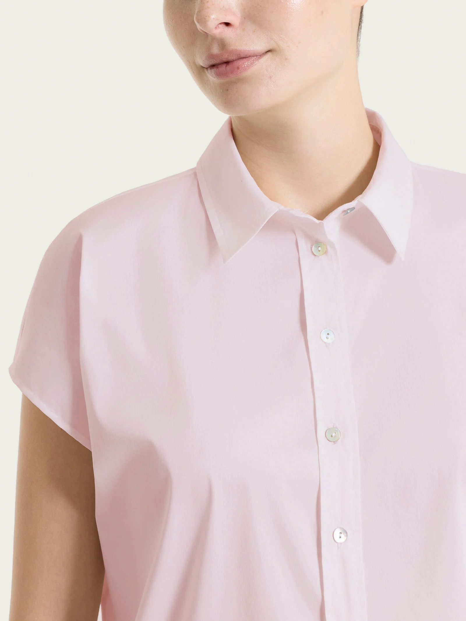 Camicia con manica kimono in Poplin di cotone - Pale Lilac - Image 3