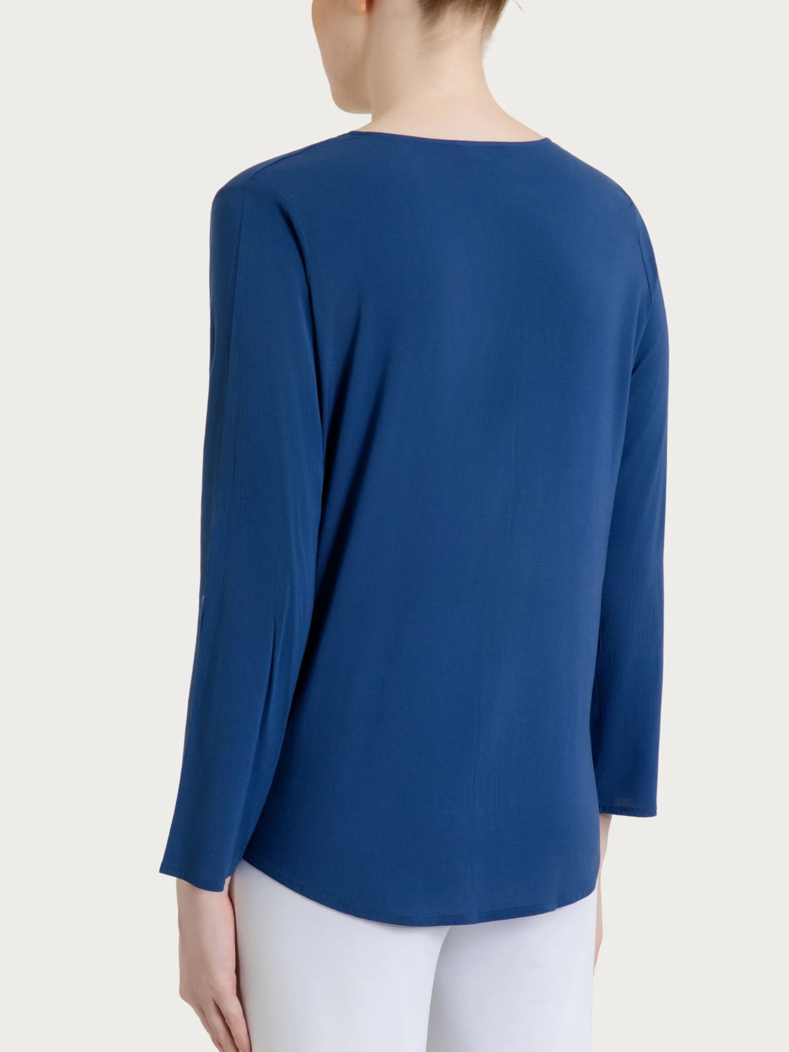 Camicia con manica risvoltabile in Voile Stretch - Oceana - Image 4