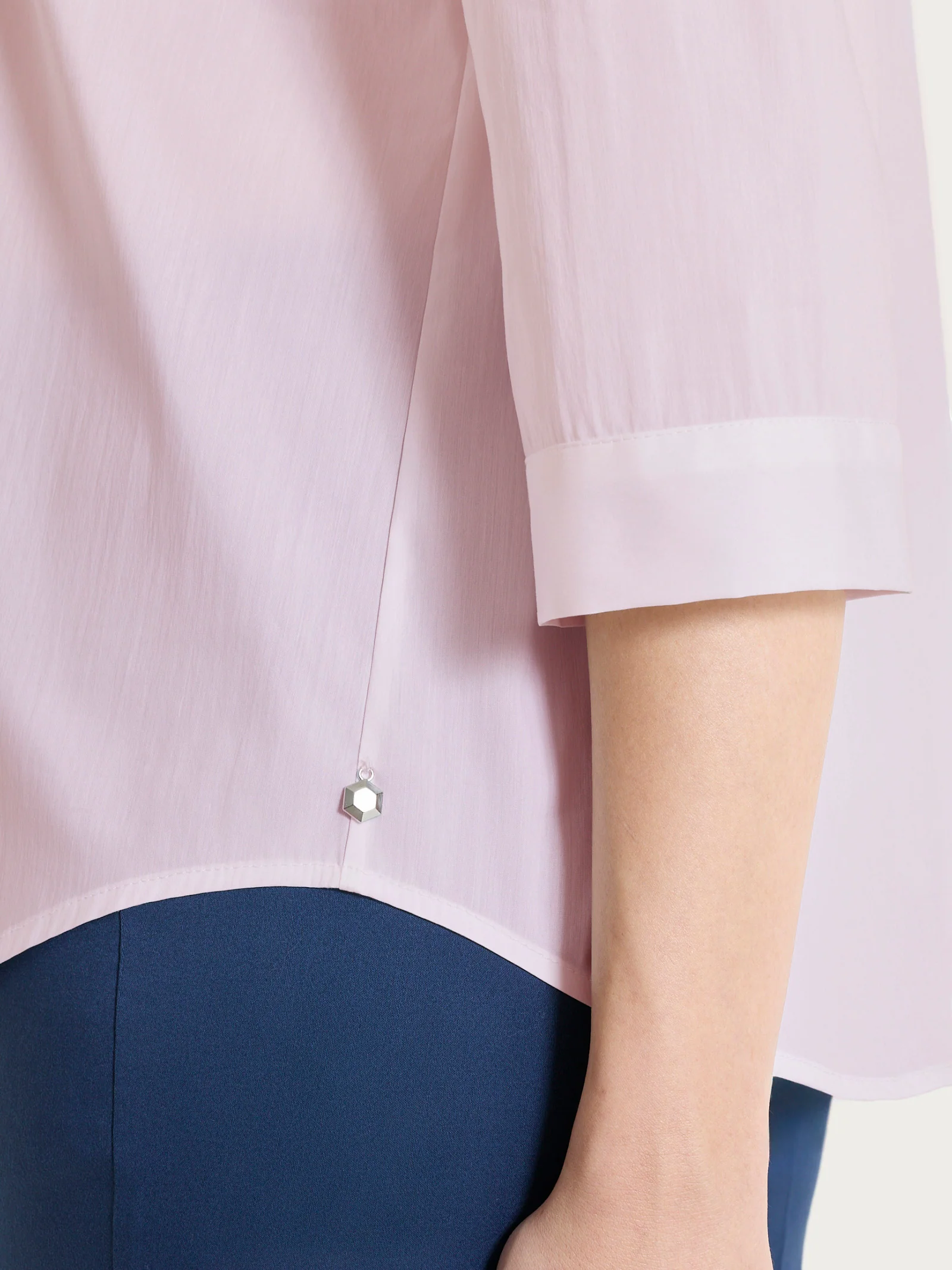 Camicia con pieghe frontali in Poplin di Cotone - Pale Lilac - Image 3