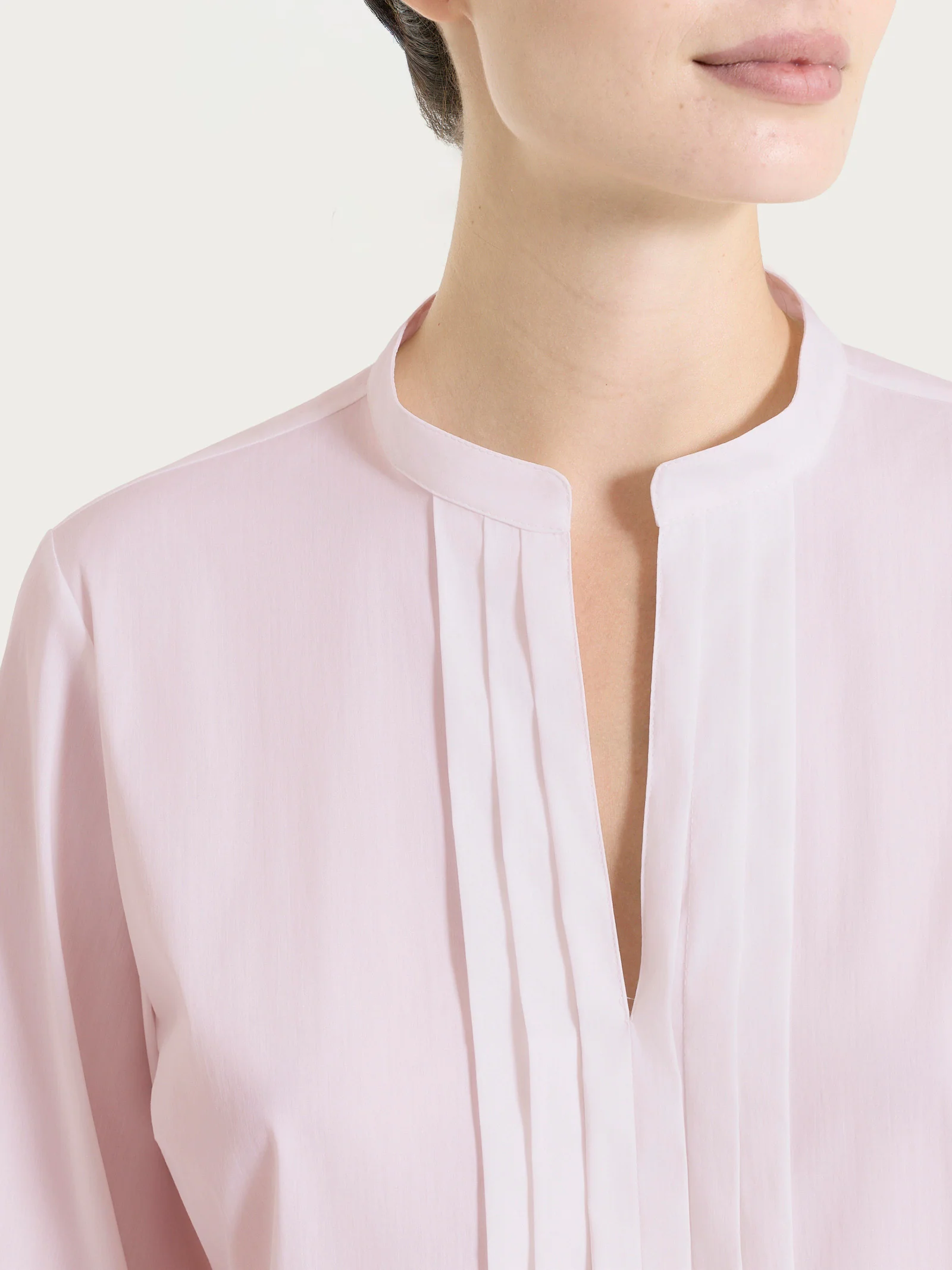 Camicia con pieghe frontali in Poplin di Cotone - Pale Lilac - Image 4