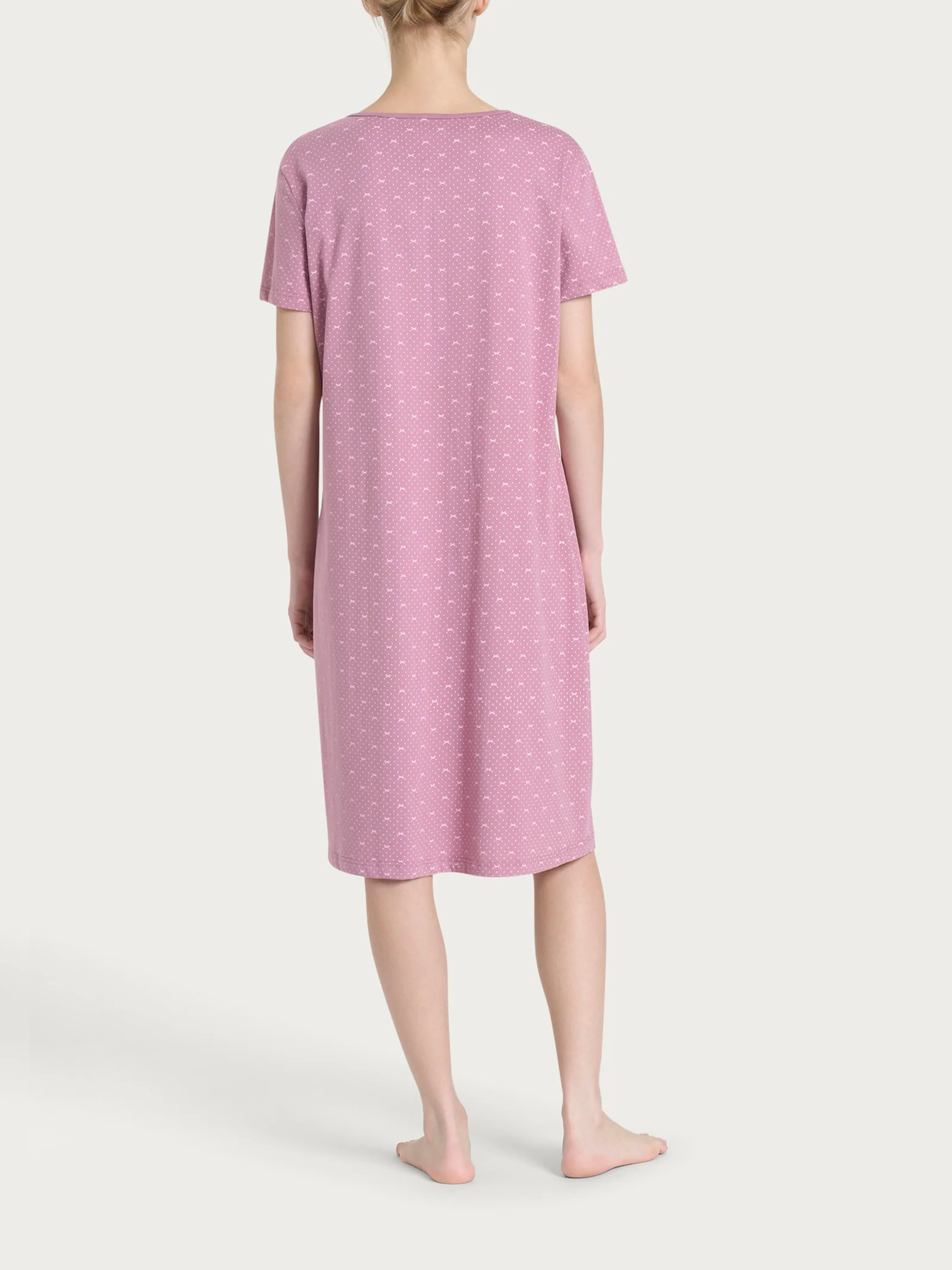 Camicia da notte a serafino in Jersey di cotone - Fant. Dusky Orchid - Image 2