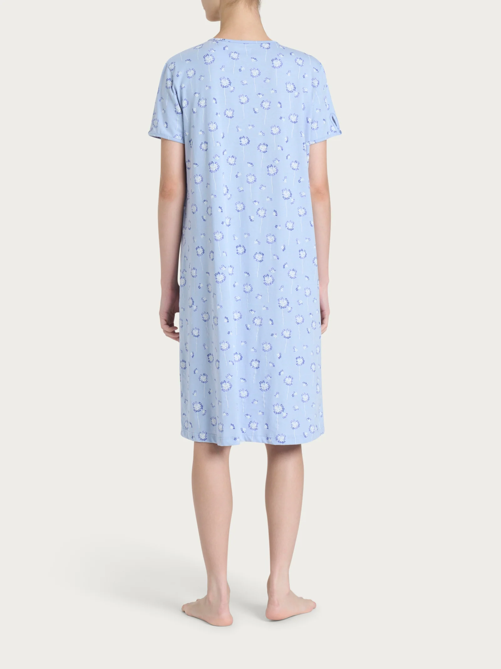 Camicia da notte aperta con arricciatura in Jersey di cotone 54-60 - Fant. Brunnera Blue - Image 2