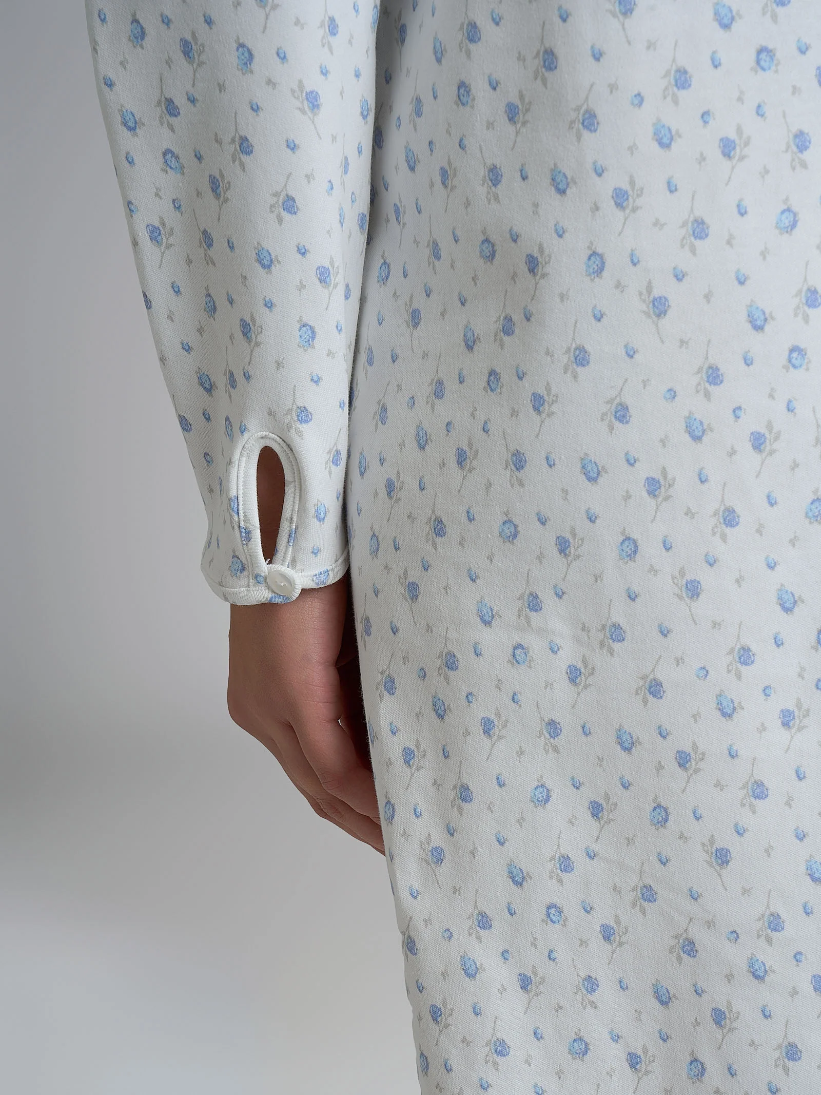Camicia da notte aperta con dettagli in Interlock di cotone 40-54 - Fant. Eventide - Image 3