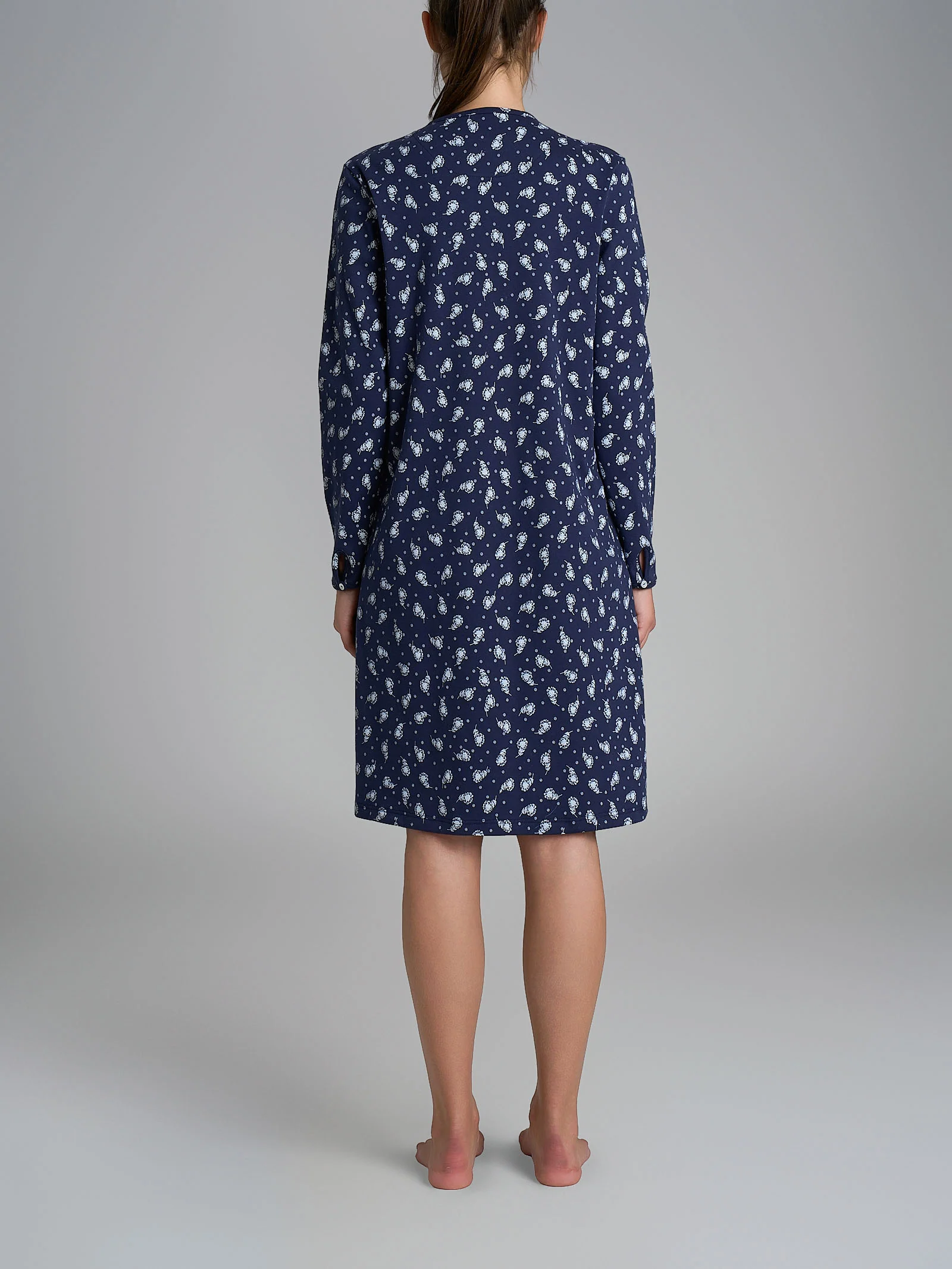 Camicia da notte aperta con dettagli in Interlock di cotone 40-54 - Fant. Naval Academy Fiore - Image 2