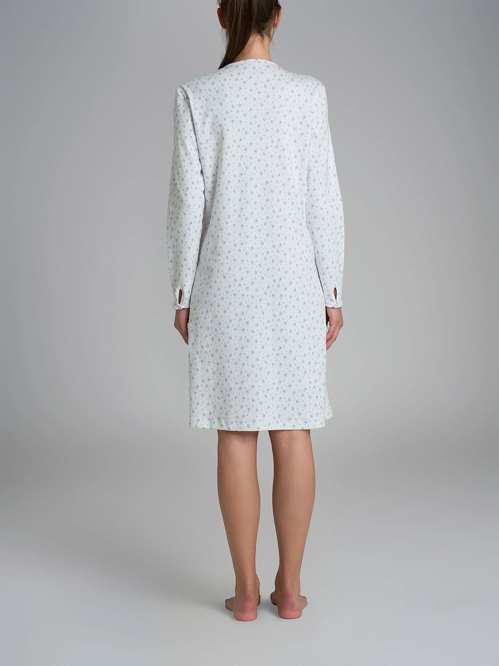 Camicia da notte aperta con dettagli in Interlock di cotone 56-60 - Fant. Eventide - Image 2