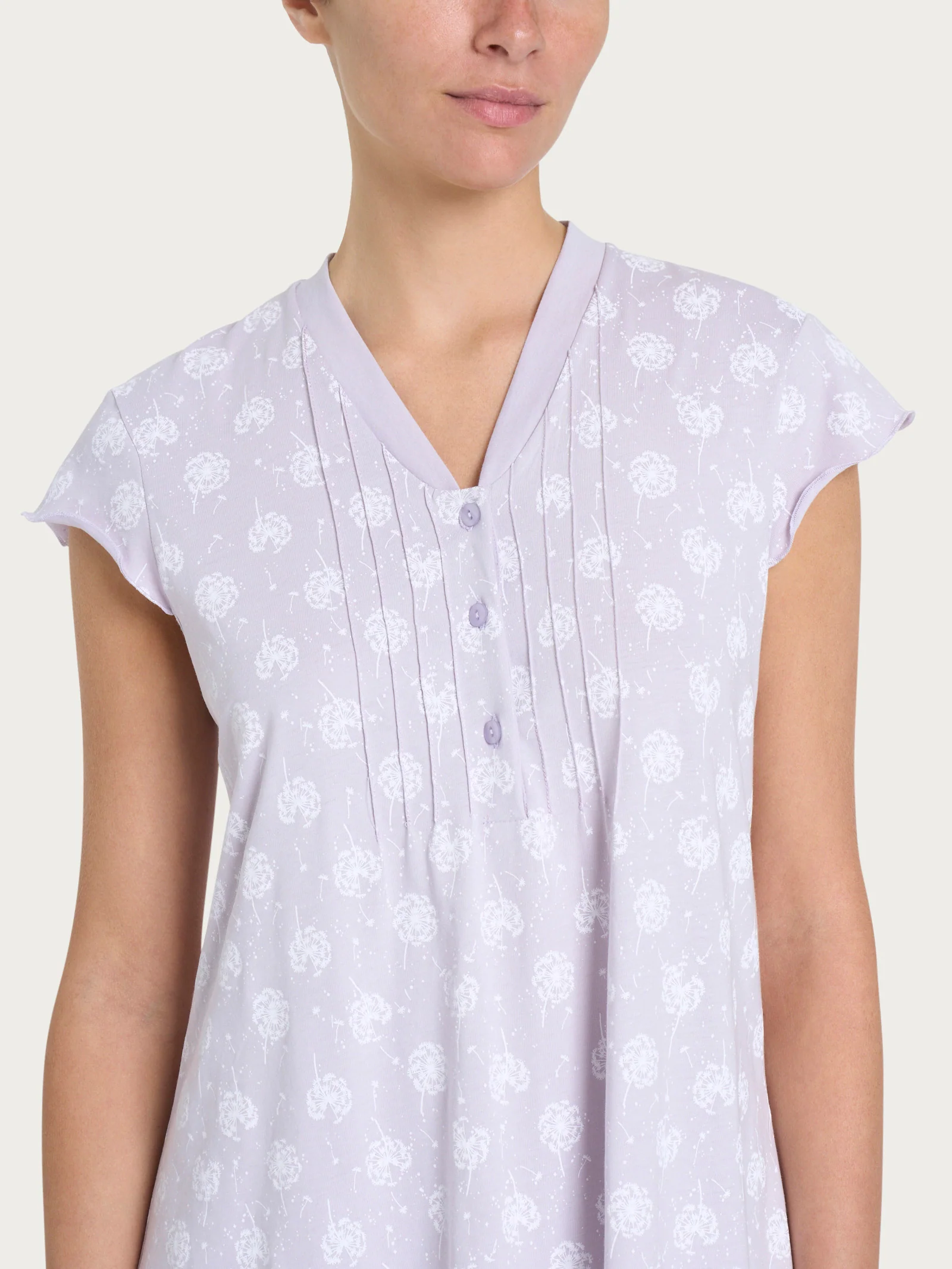 Camicia da notte aperta con nervature in Jersey di cotone - Fant. Thistle - Image 3
