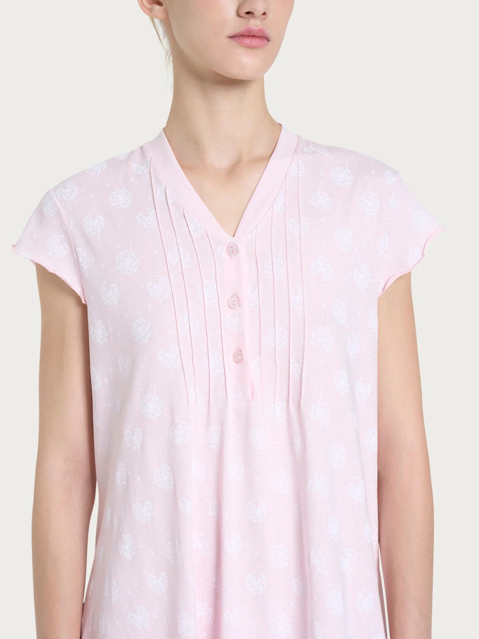 Camicia da notte aperta con nervature in Jersey di cotone - Fant. Pink a boo - Image 3
