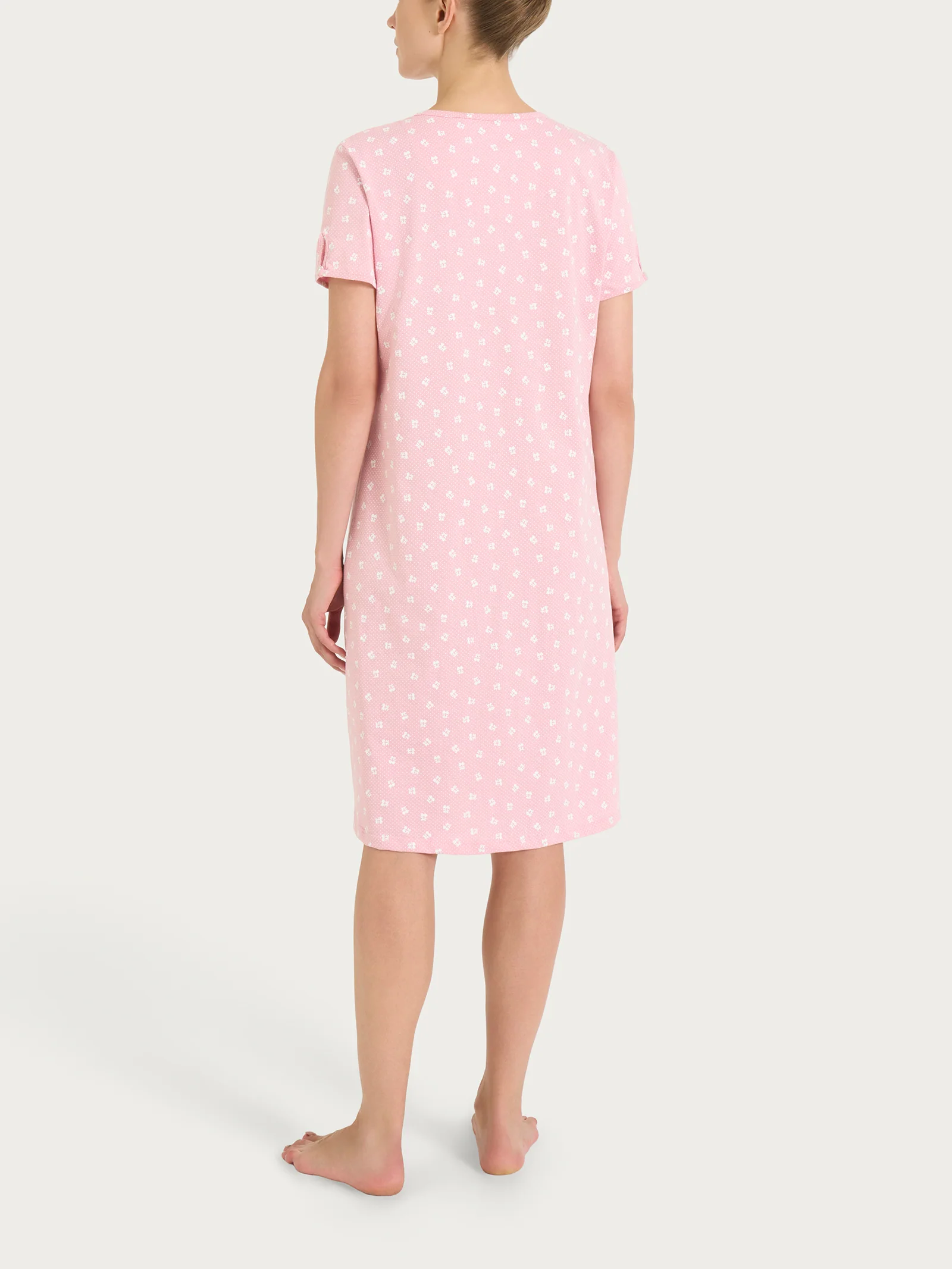 Camicia da notte con collo a serafino in Jersey di cotone 40-50 - Fant. Cameo Pink - Image 2