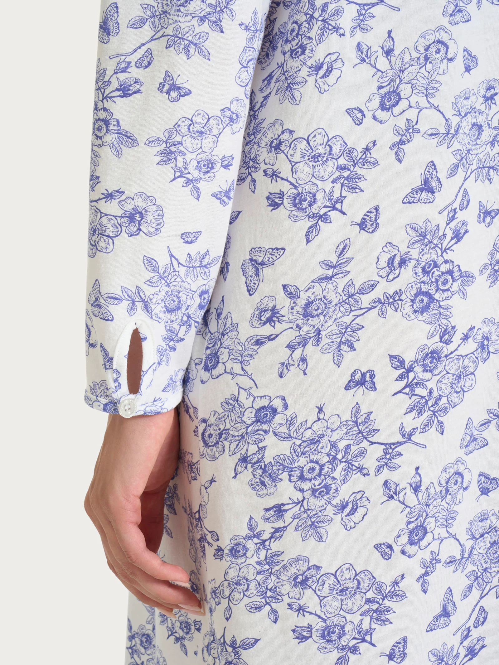 Camicia da notte con manica lunga in Jersey di cotone 40-50 - Fant.Bianco - Image 4