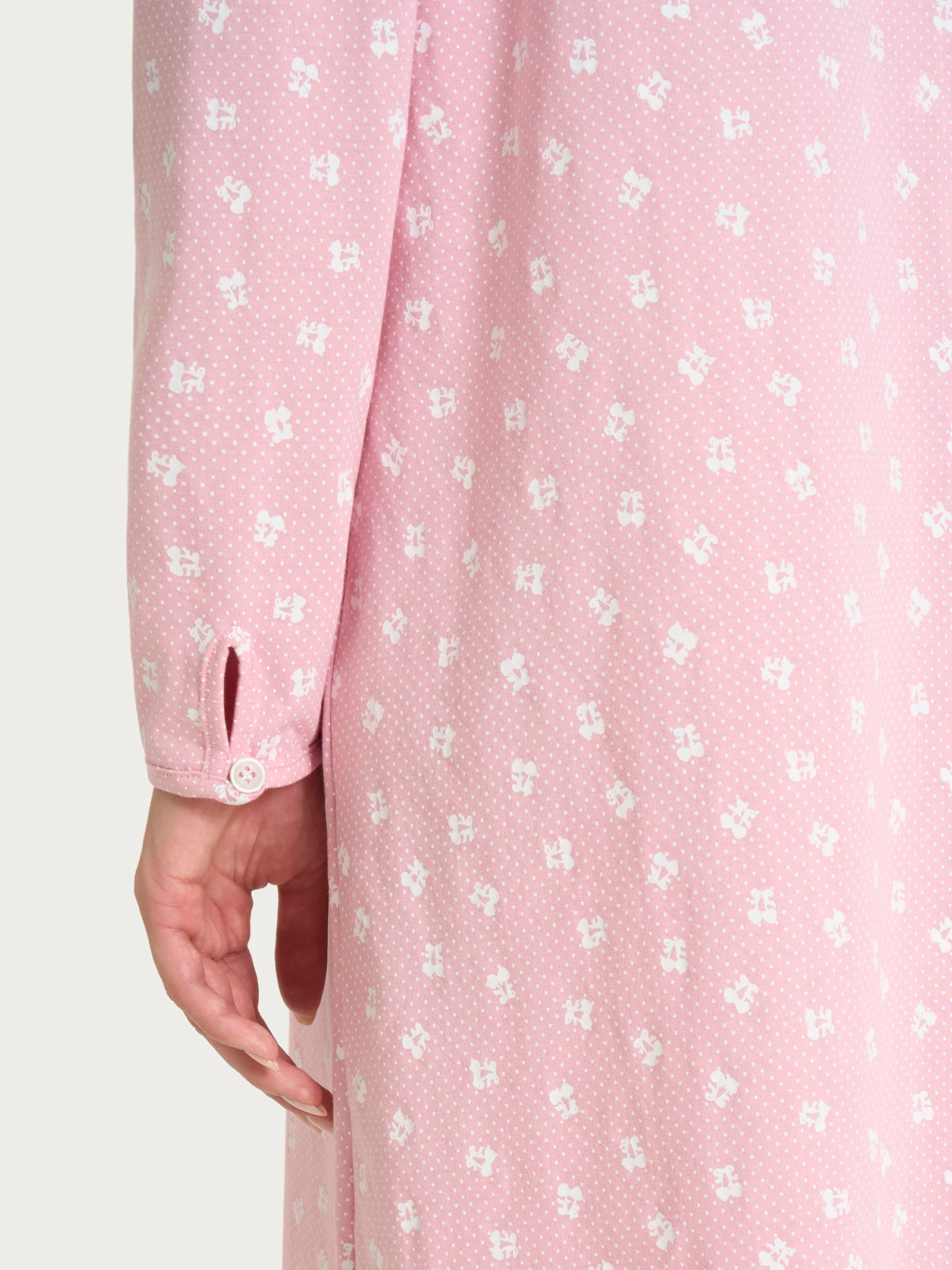 Camicia da notte con manica lunga in Jersey di cotone 52-56 - Fant. Cameo Pink - Image 4