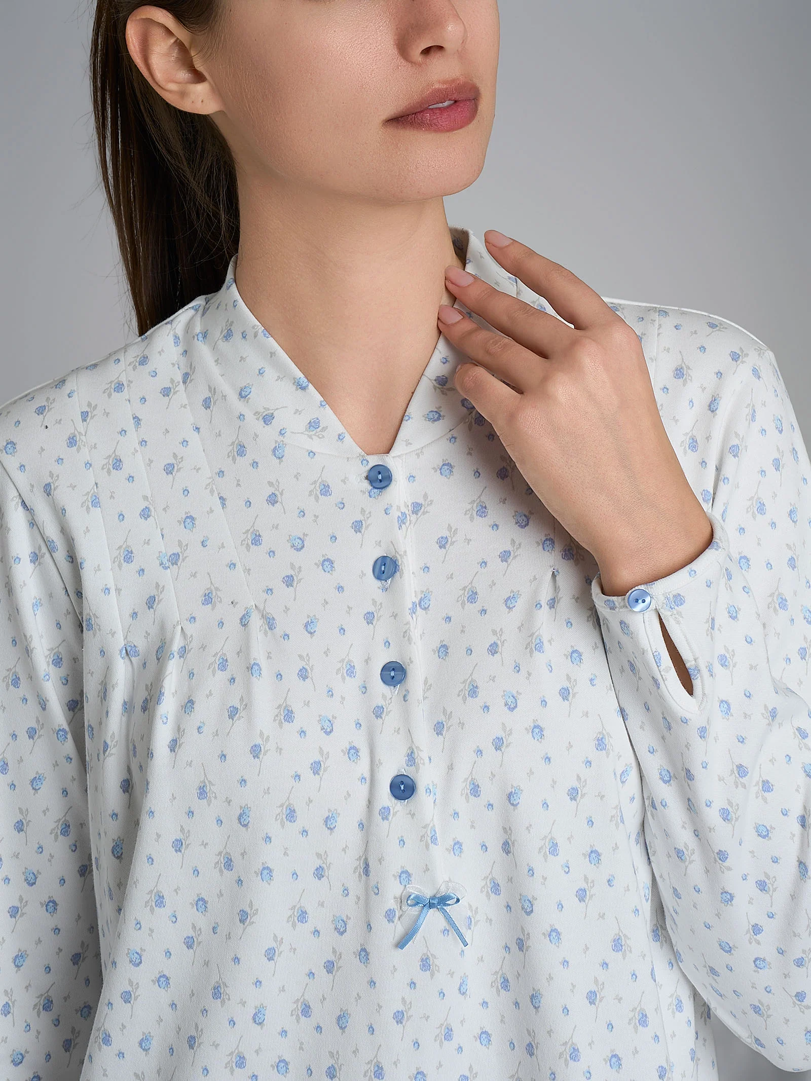 Camicia da notte con pieghe in Interlock di cotone 56-60 - Fant. Eventide - Image 3