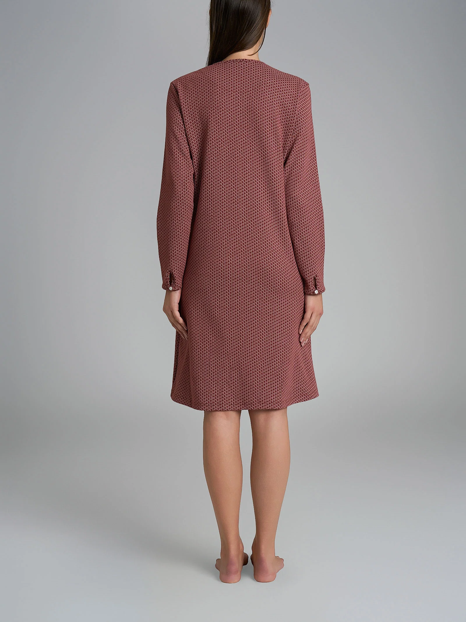 Camicia da notte con pizzo in Interlock di cotone 40-54 - Fant. Henna Micro Cravatier - Image 2