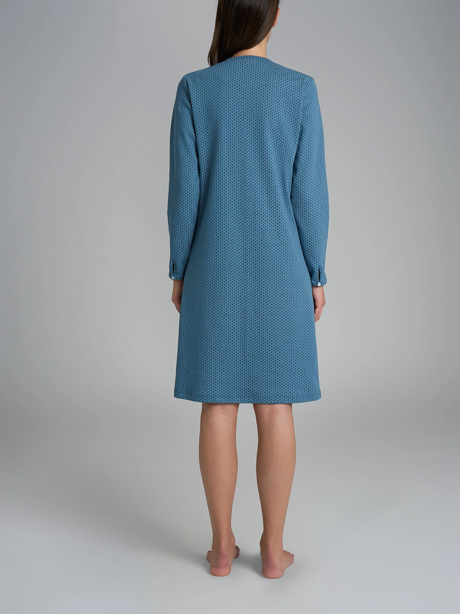 Camicia da notte con pizzo in Interlock di cotone 56-60 - Fant. Real Teal Micro Cravatier - Image 2