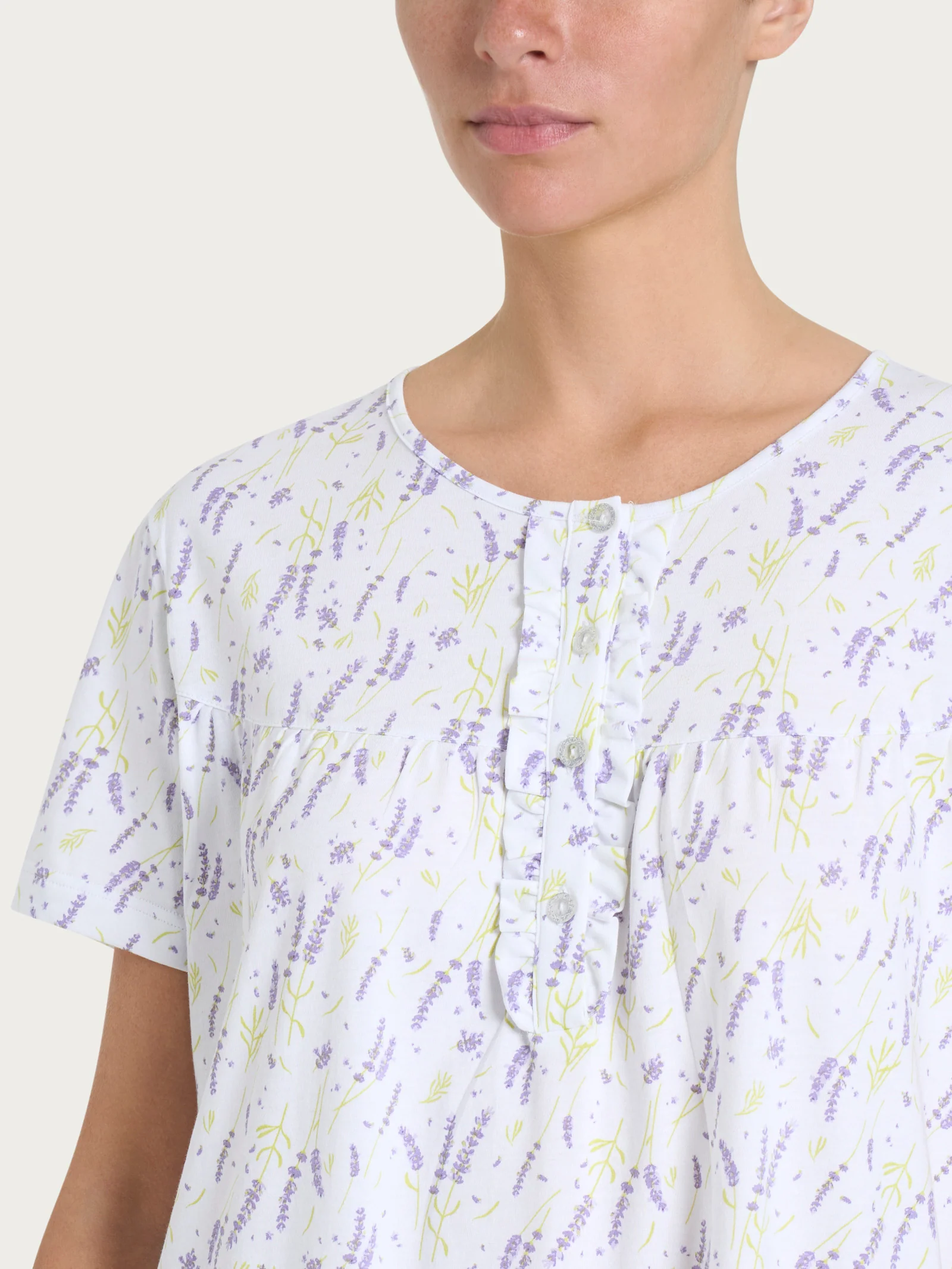 Camicia da notte con rouche in Jersey di cotone - Fant. Thistle - Image 3