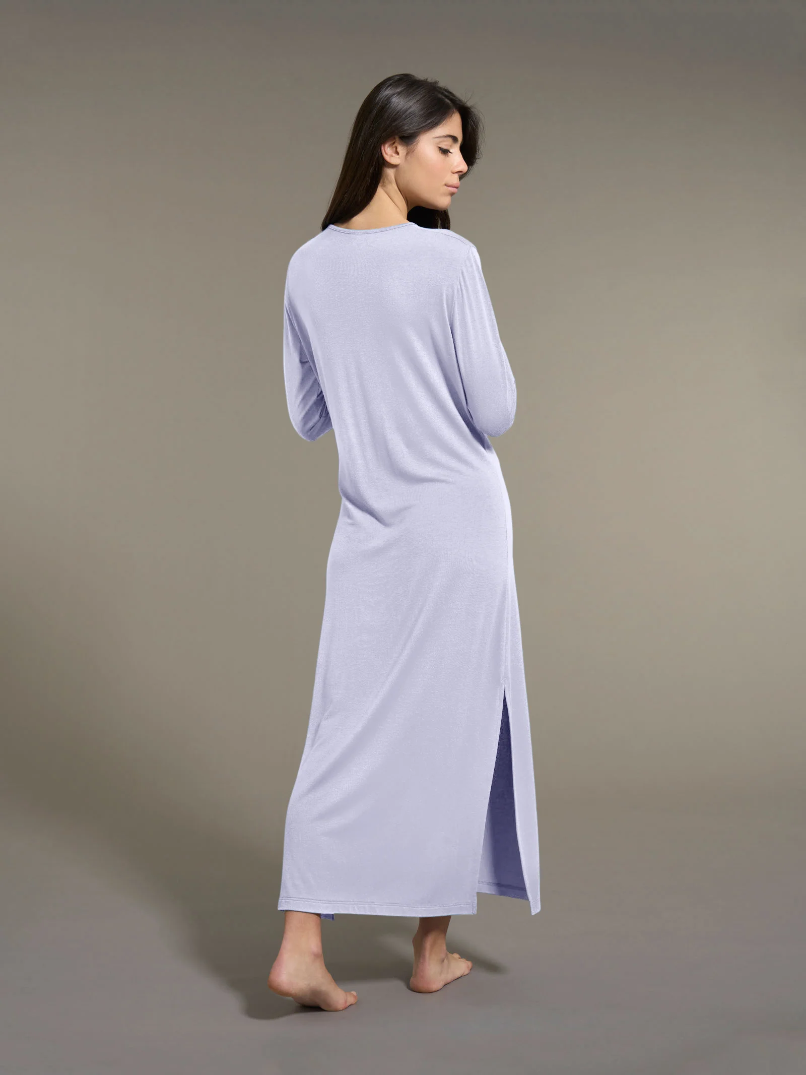 Camicia da notte lunga in interlock micromodal - Bucaneve - Image 2
