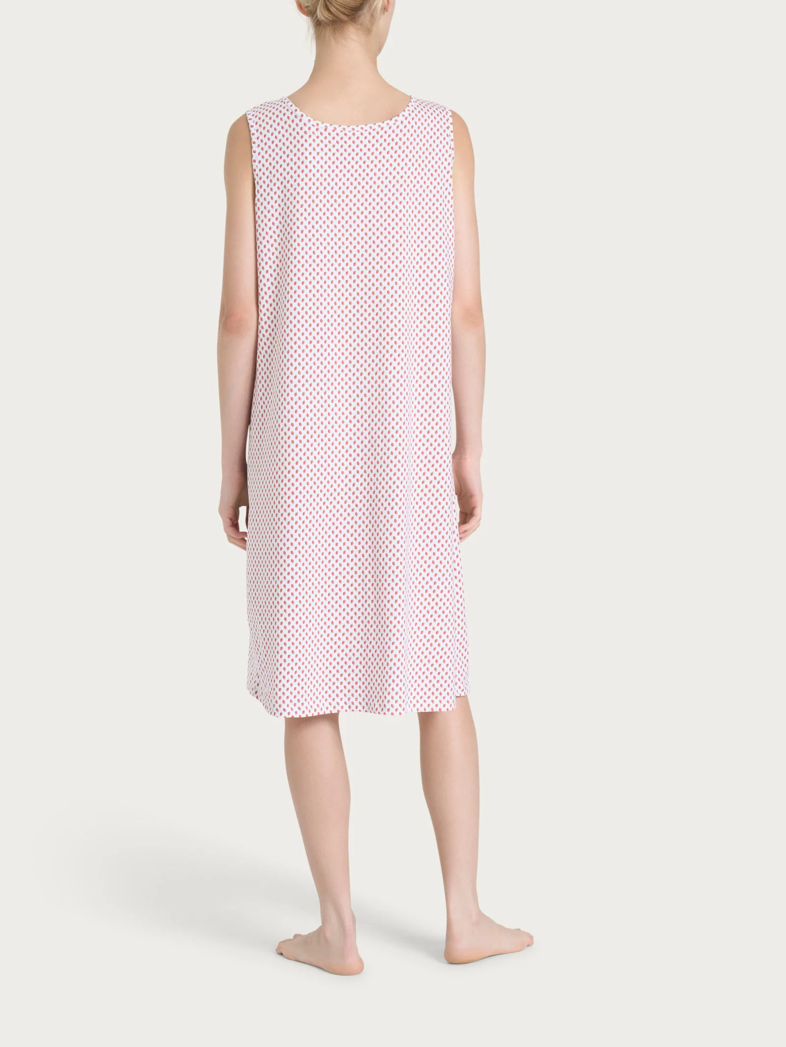 Camicia da notte smanicata con rouche in Jersey di cotone - Fant.Bianco - Image 2