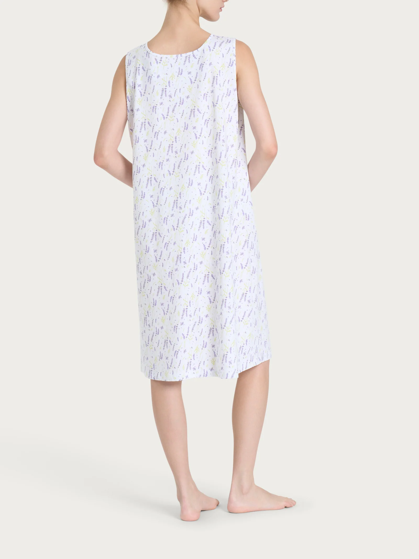 Camicia da notte smanicata con rouche in Jersey di cotone - Fant. Thistle - Image 2