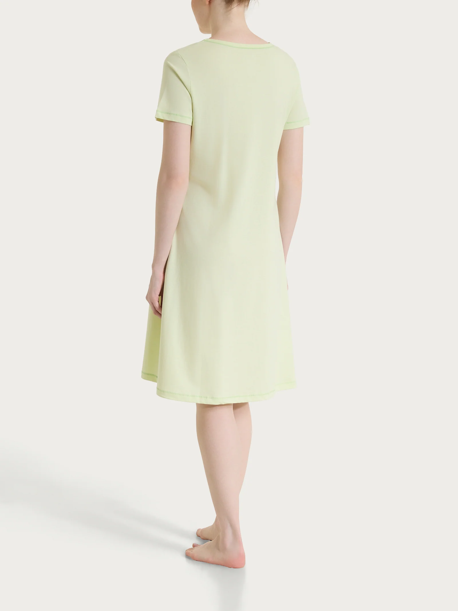 Camicia da notte tinta unita in Jersey di Cotone - White Jade - Image 2