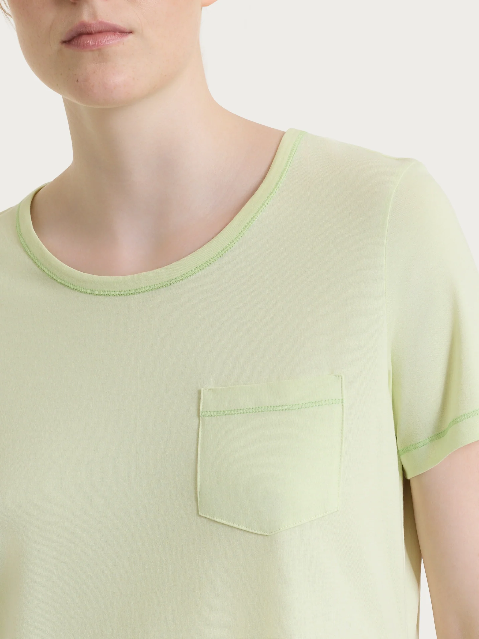 Camicia da notte tinta unita in Jersey di Cotone - White Jade - Image 3