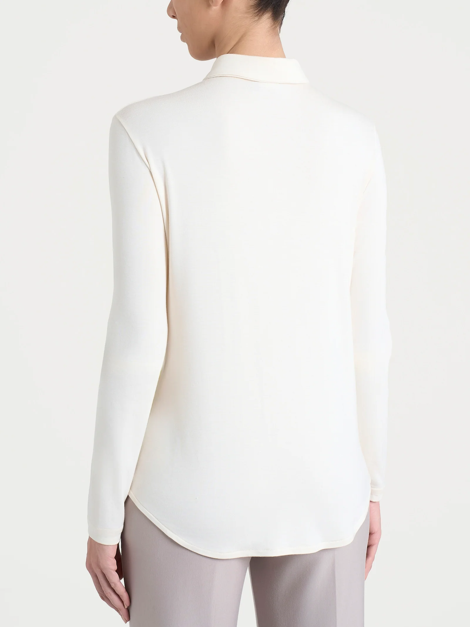 Camicia in Eco Viscosa - Avorio - Image 2